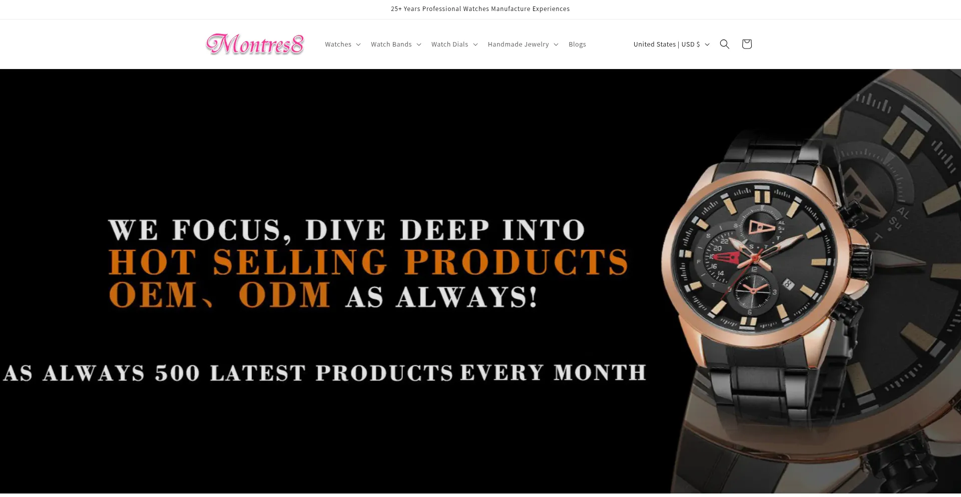 Website screenshot of Montres8.com