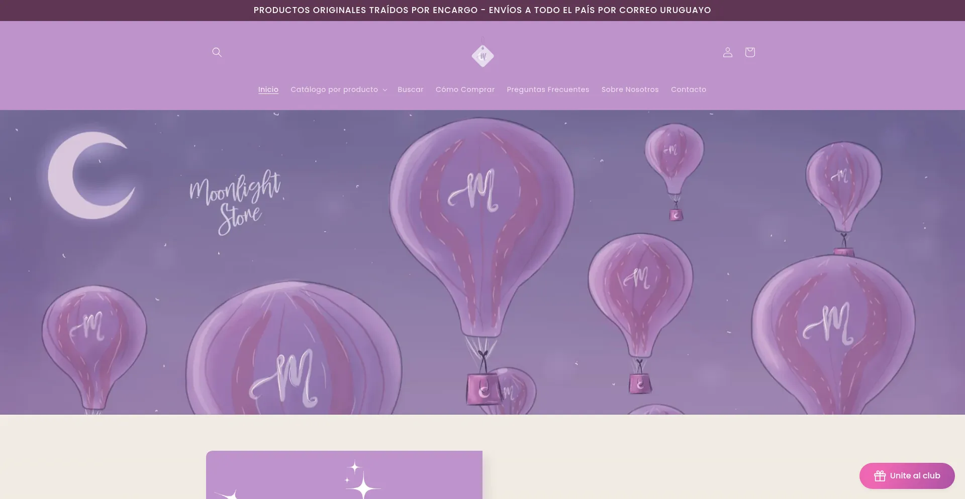 Website screenshot of Moonlightstoreuy.com