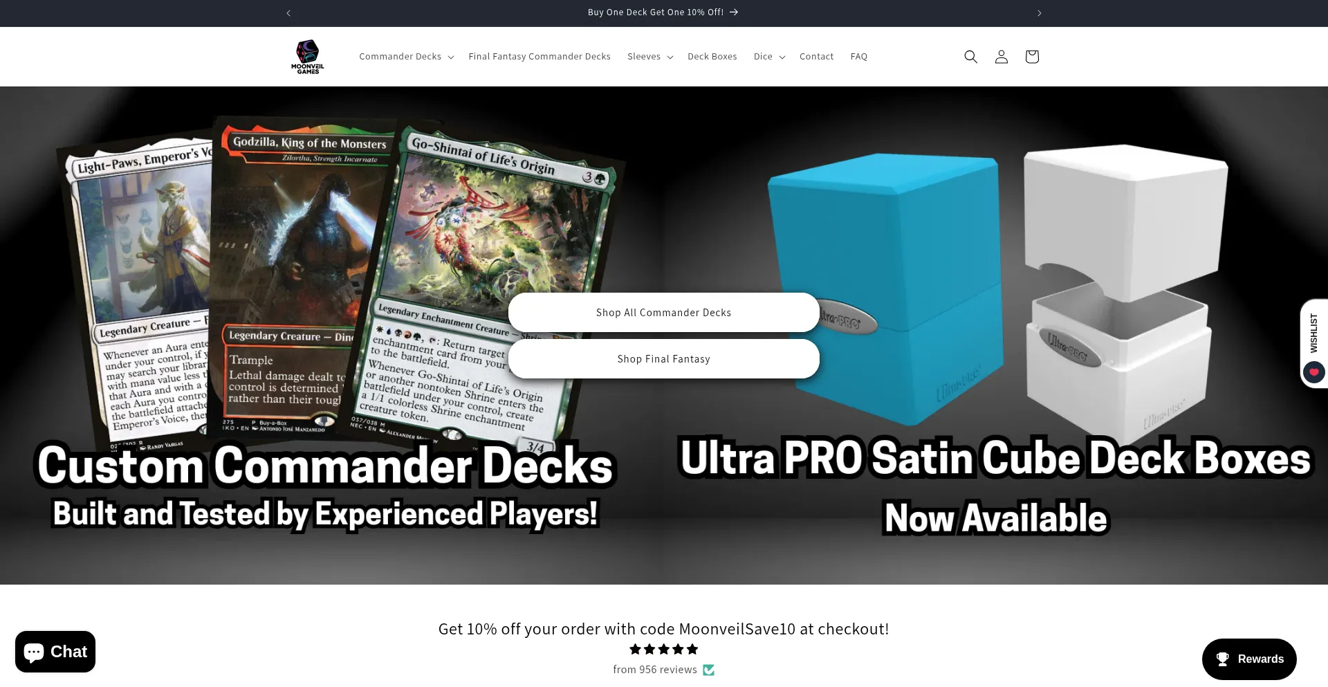 Website screenshot of Moonveilgames.com