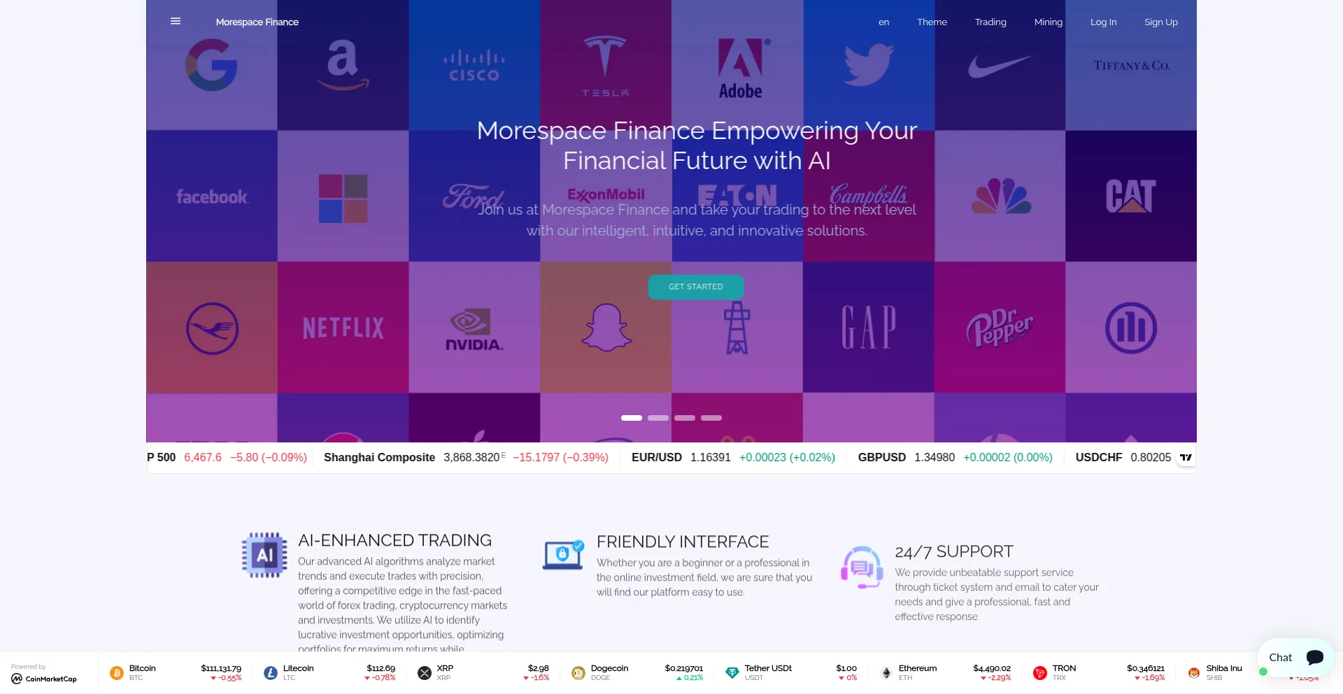 Website screenshot of Morespacefinance.com