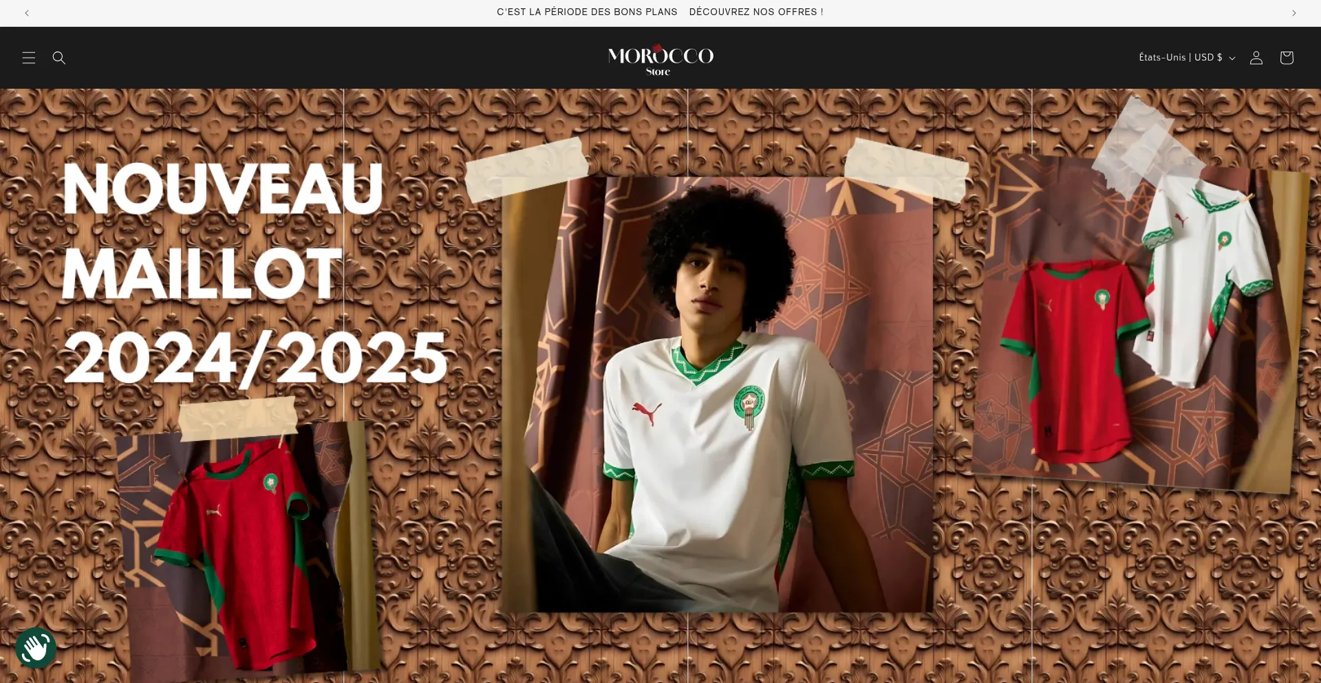 Website screenshot of Moroccostore.fr