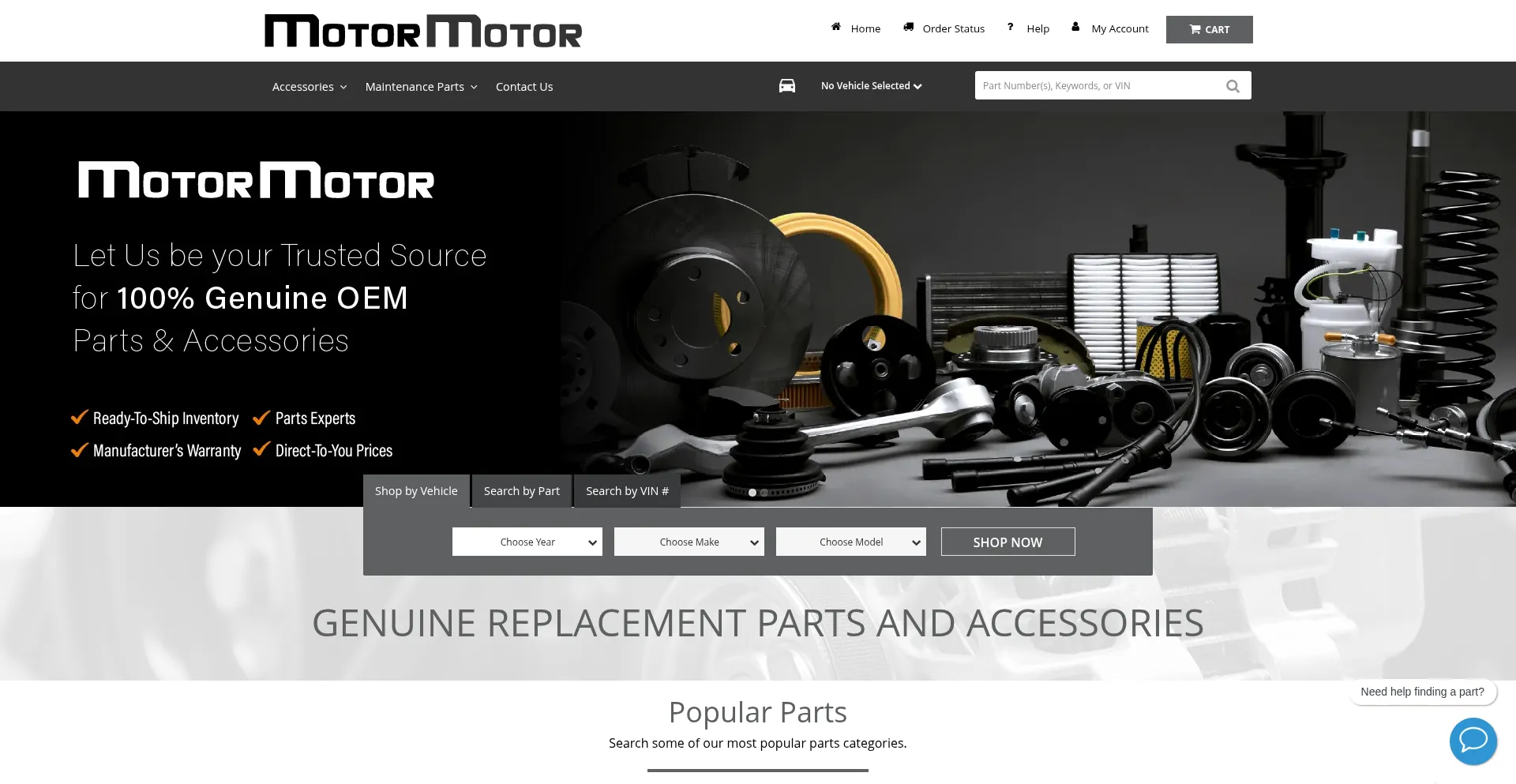 Website screenshot of Motormotor.com