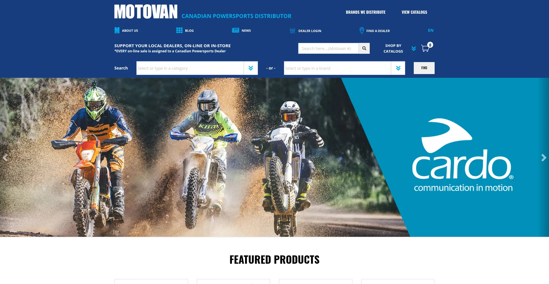 Website screenshot of Motovan.com