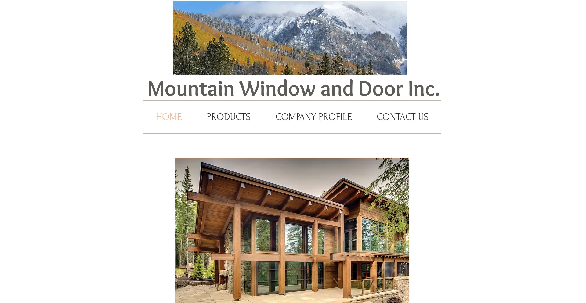 Website screenshot of Mountainwindowanddoor.com