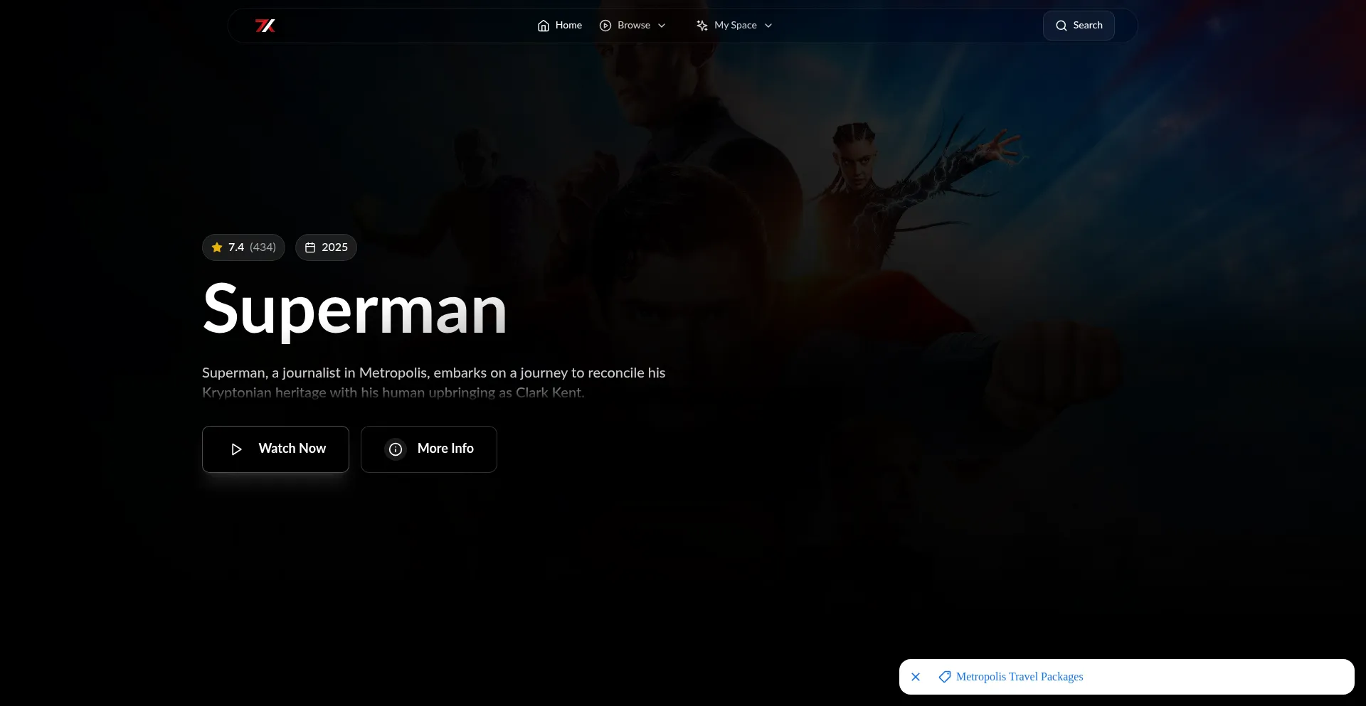Website screenshot of Movie.7xtream.com