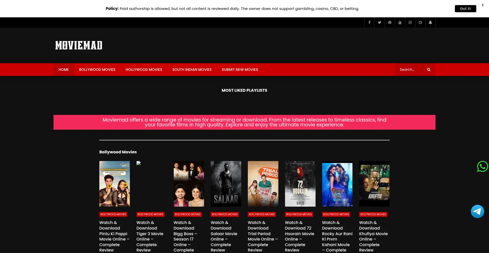 Moviemad.com.in Screenshot