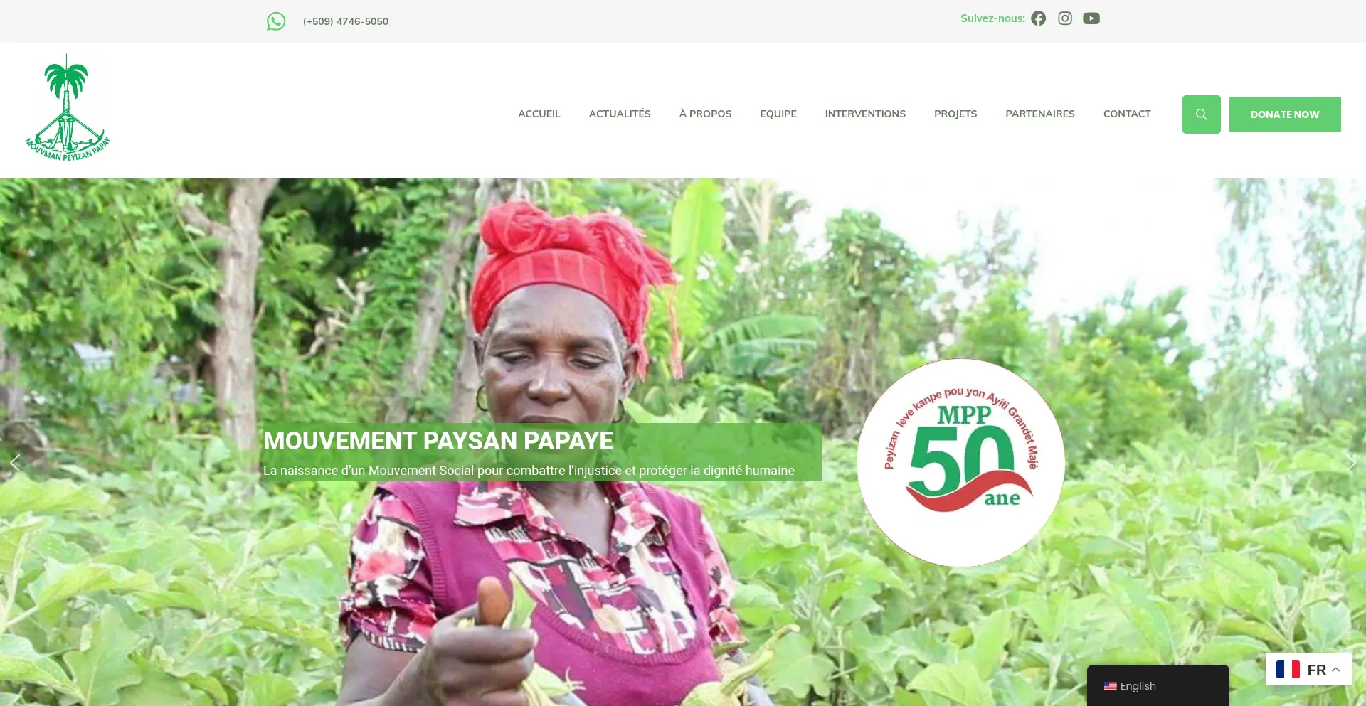 Website screenshot of Mpphaiti.org