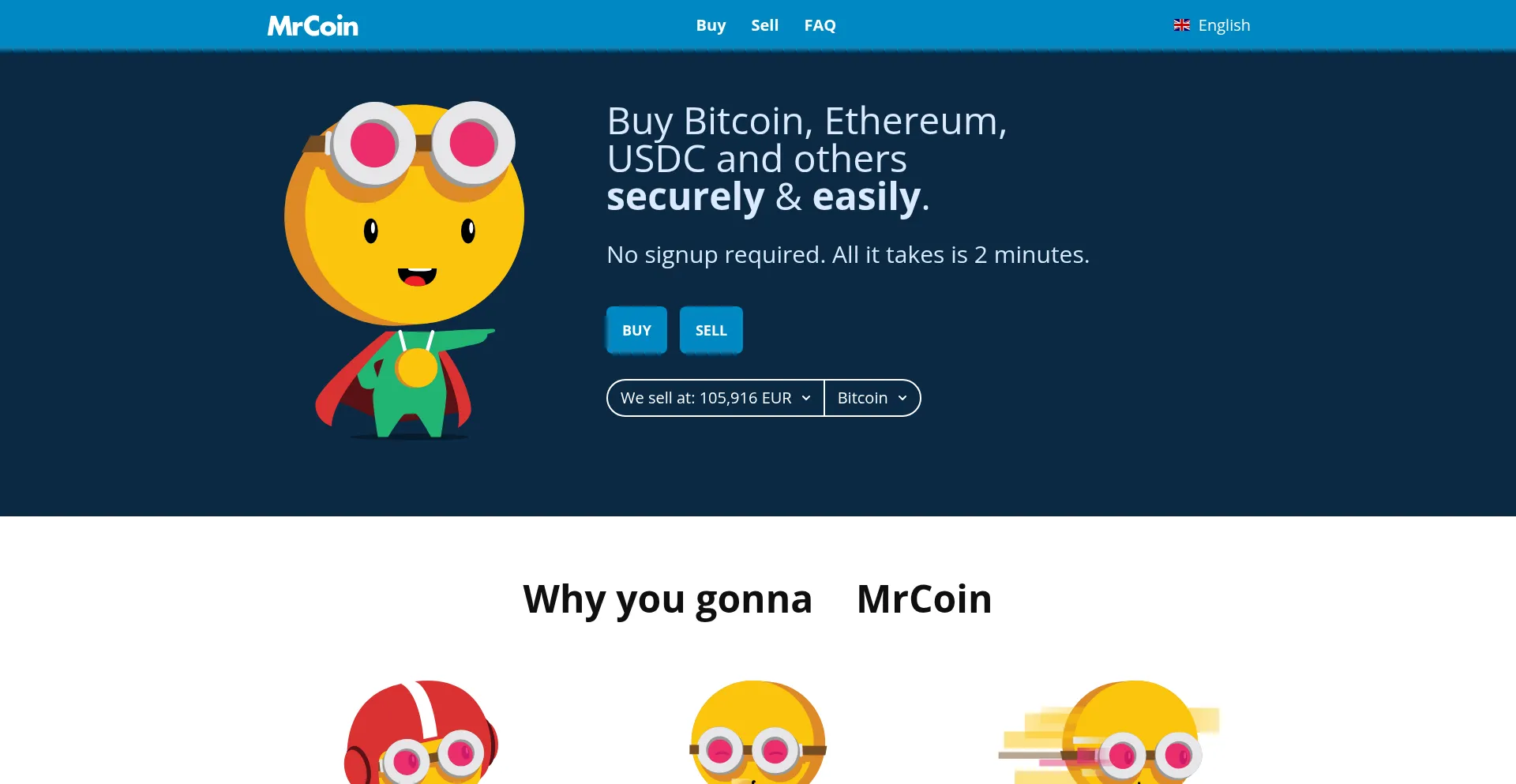 Website screenshot of Mrcoin.eu
