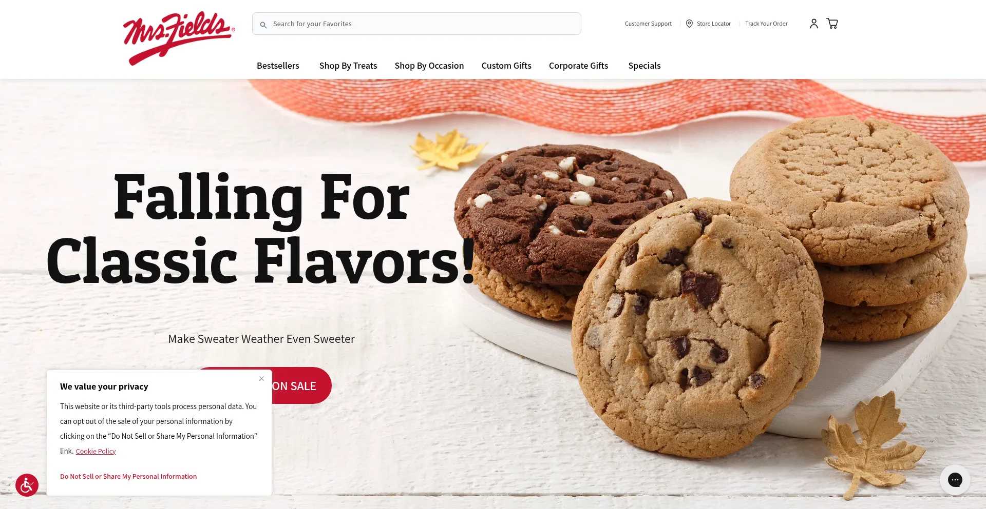 Mrsfields.com Screenshot