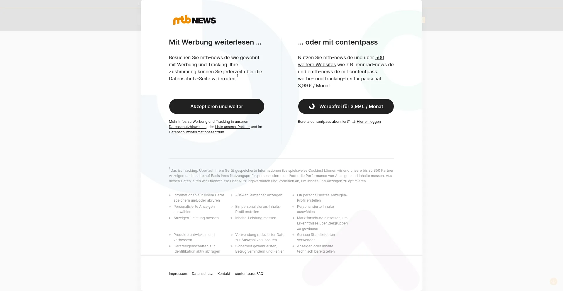 Website screenshot of Mtb-news.de