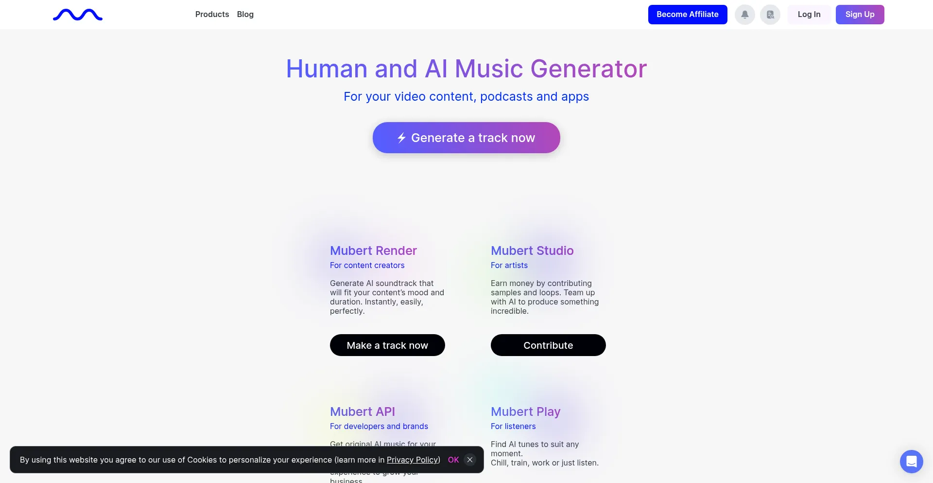 Mubert.com Screenshot