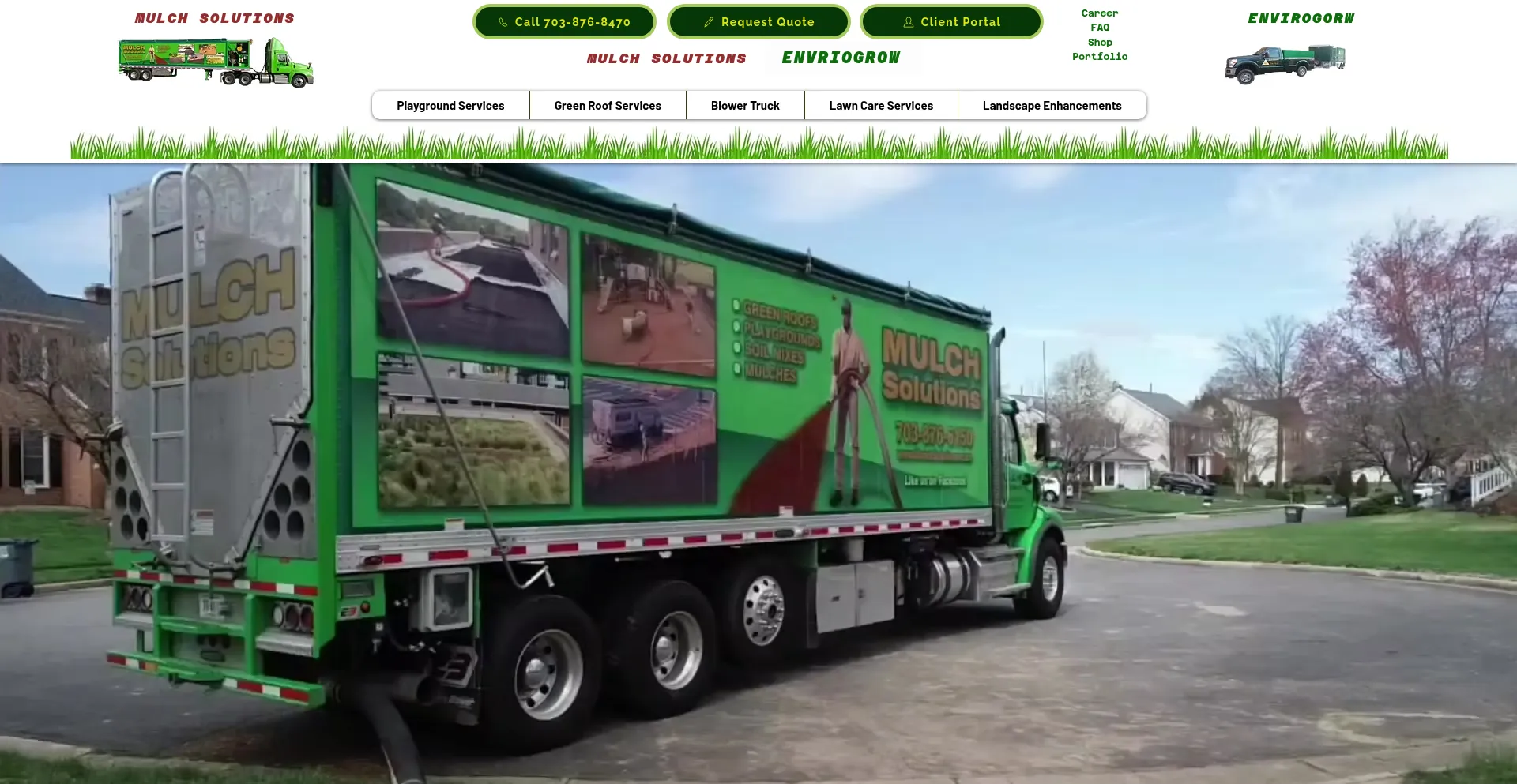 Website screenshot of Mulchsolutionsva.com