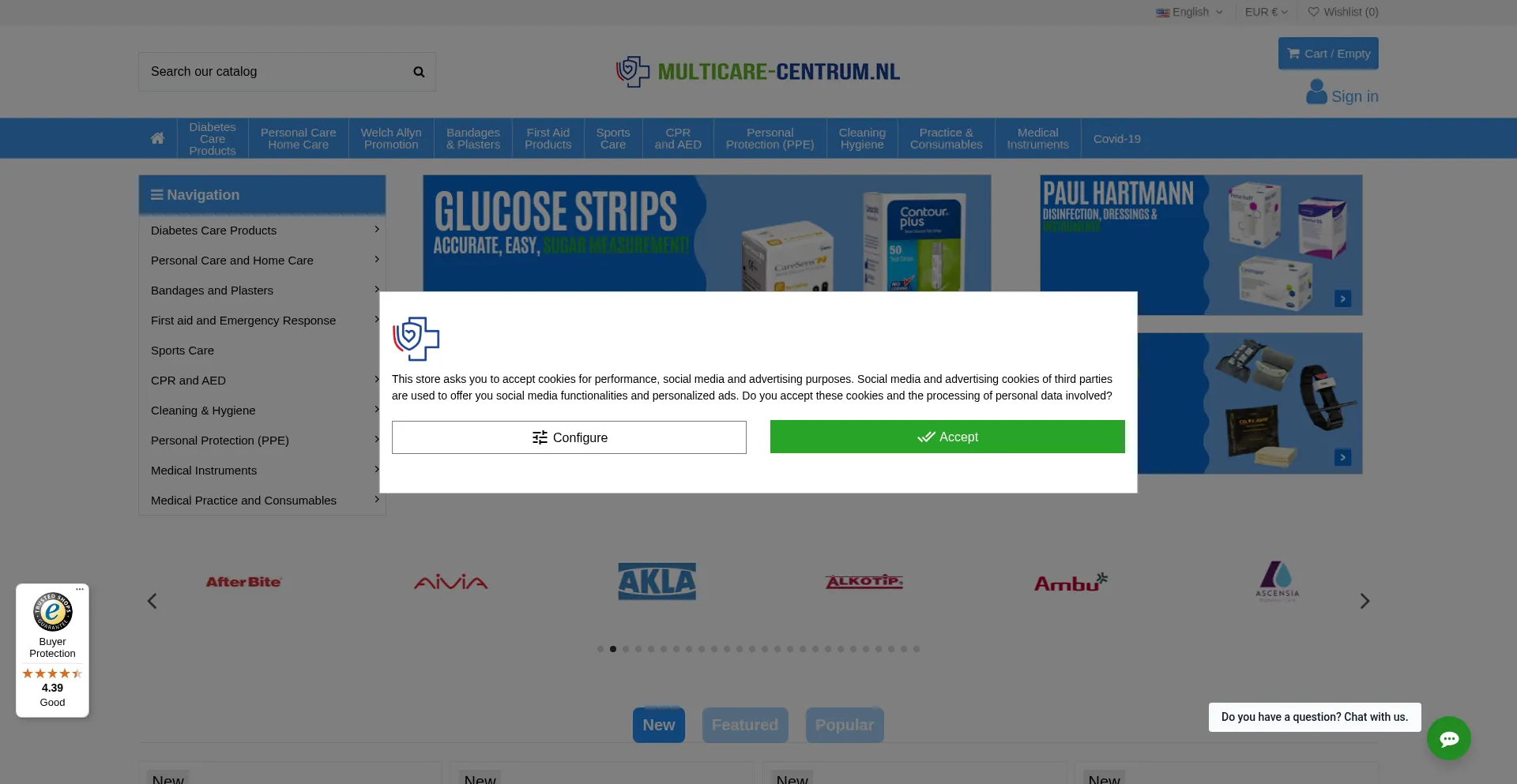 Website screenshot of Multicare-centrum.nl