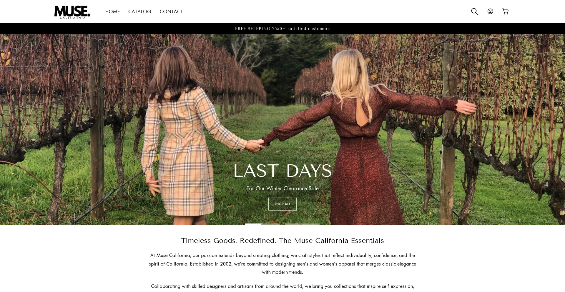 Website screenshot of Muse-california.com