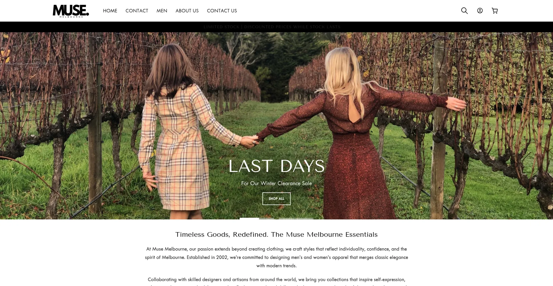 Website screenshot of Muse-melbourne.com