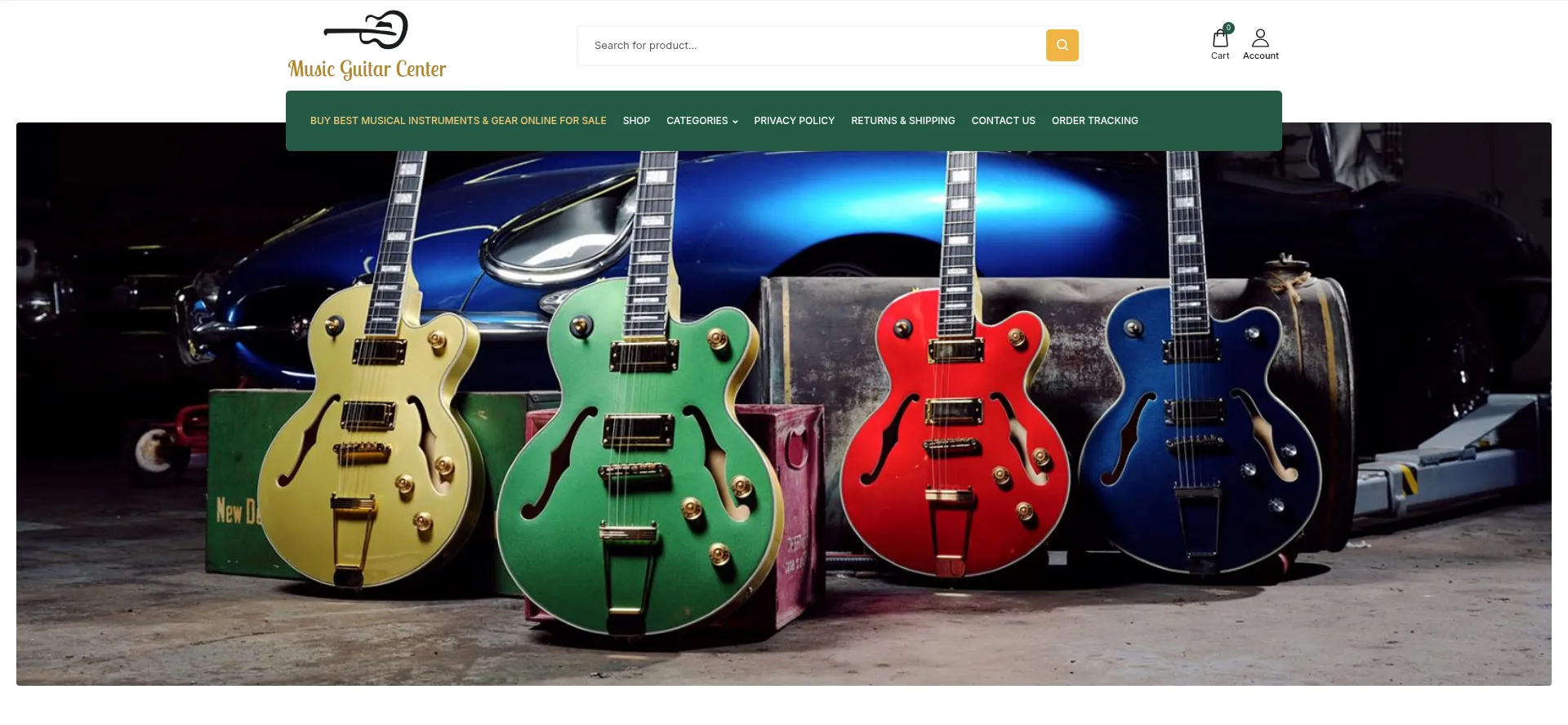Website screenshot of Musicguitarcenter.com