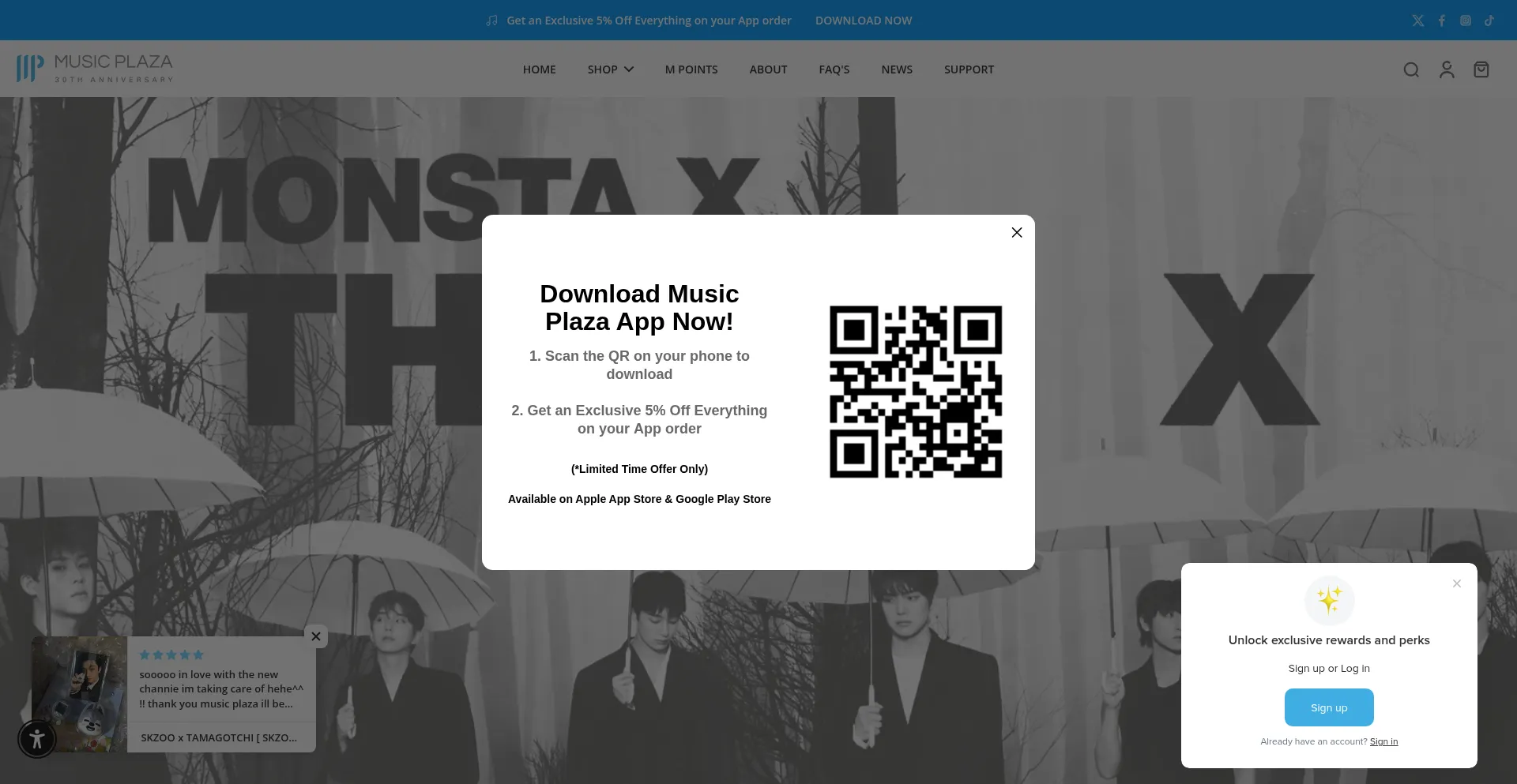 Website screenshot of Musicplaza.com