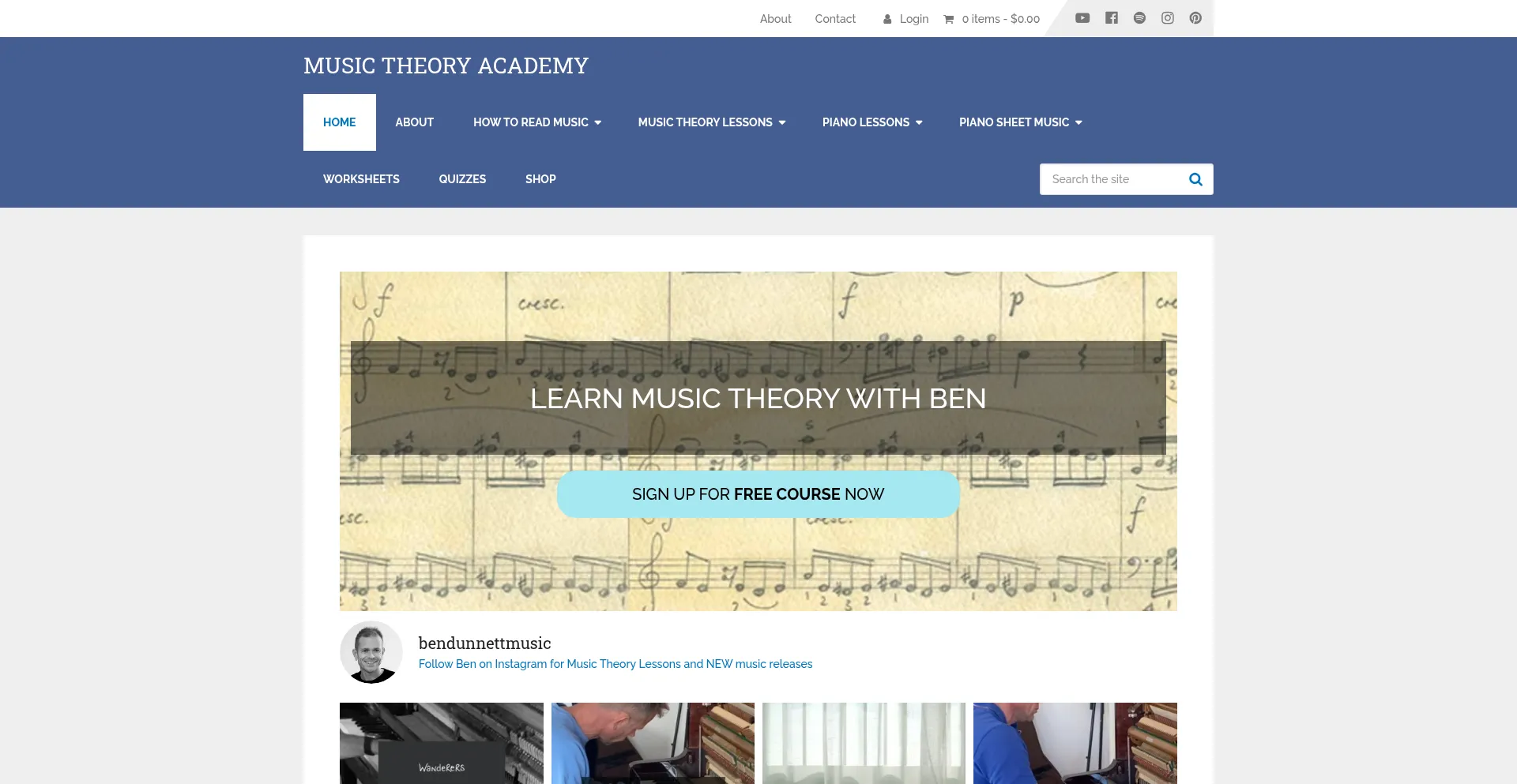 Website screenshot of Musictheoryacademy.com