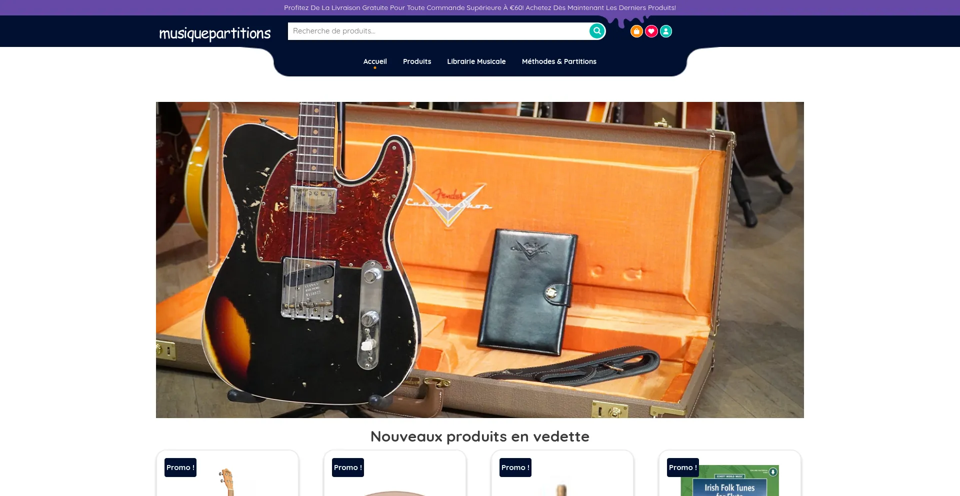 Website screenshot of Musiquepartitions.com