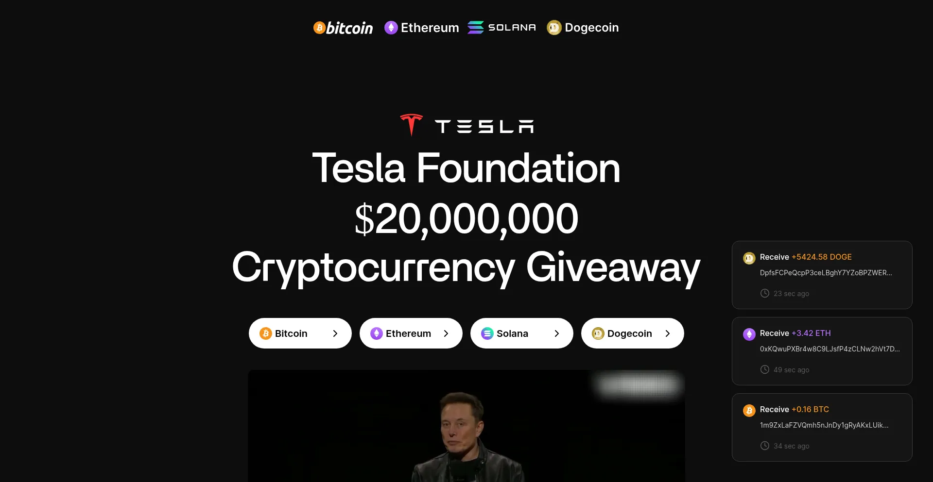 Website screenshot of Muskfive.club
