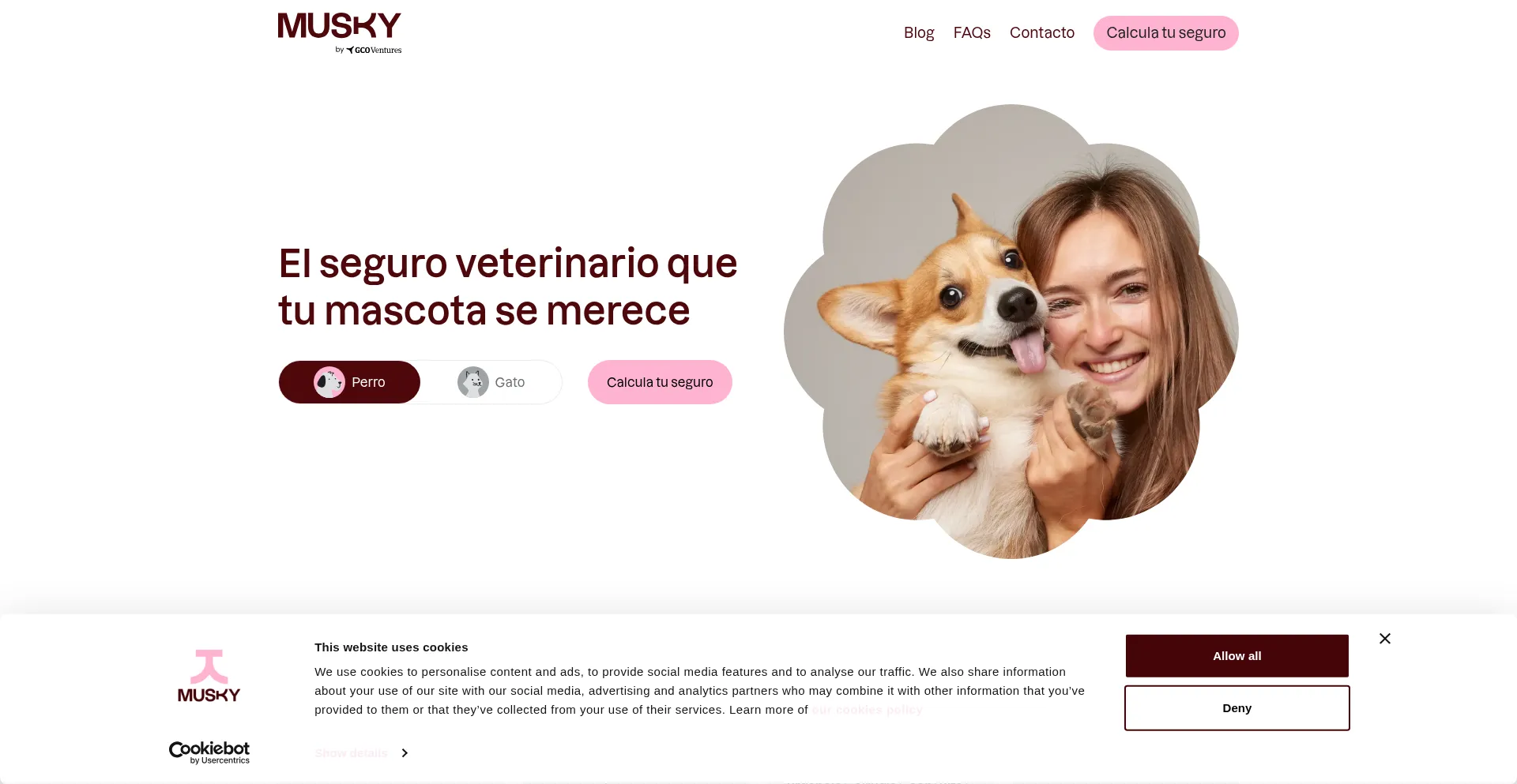 Website screenshot of Musky.es