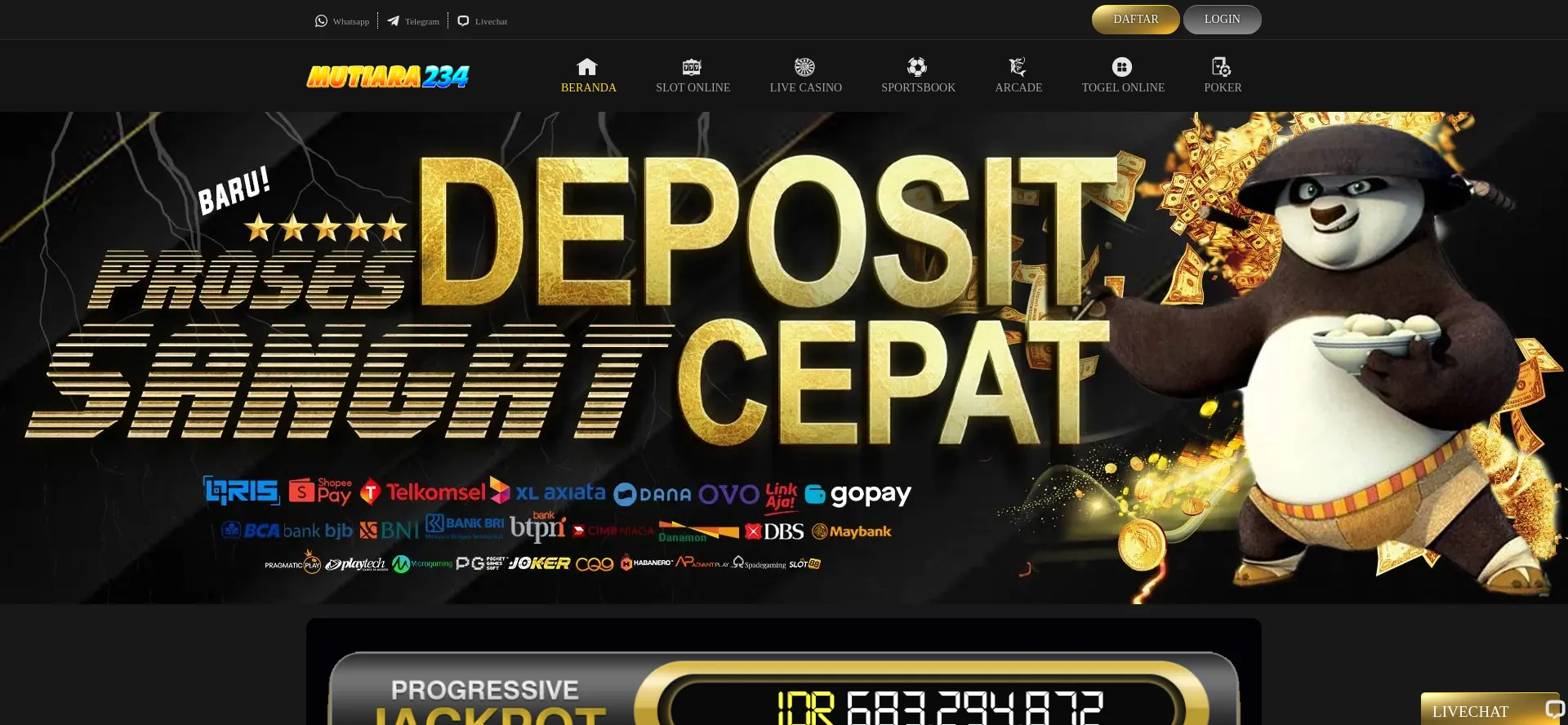 Website screenshot of Mutiara234.net