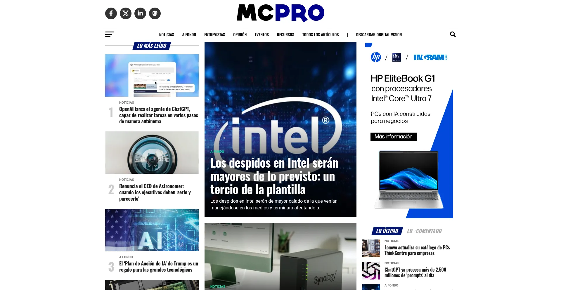 Website screenshot of Muycomputerpro.com