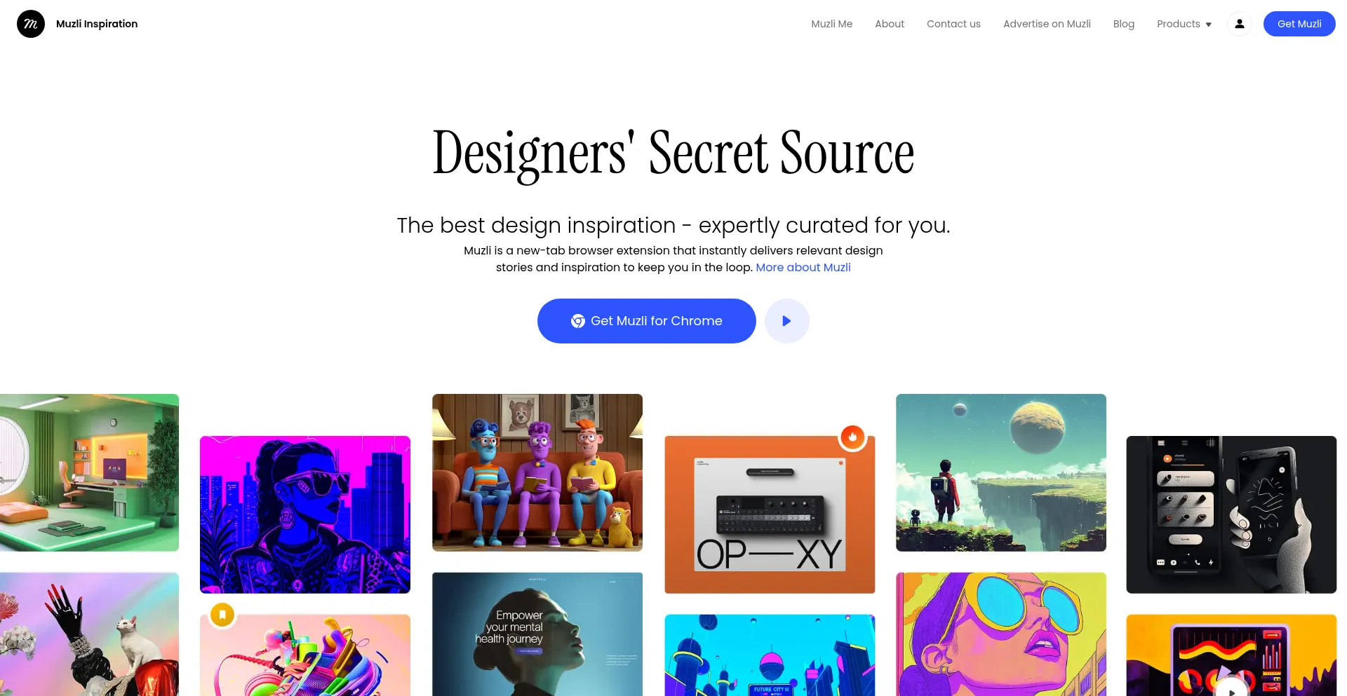 Website screenshot of Muz.li