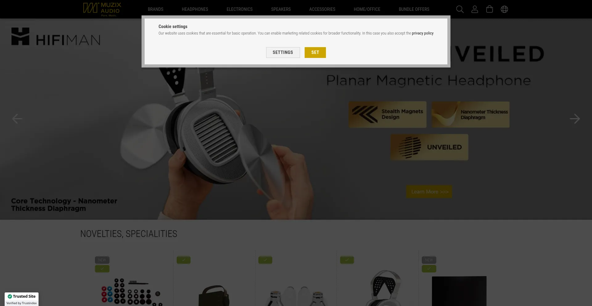 Website screenshot of Muzix.eu
