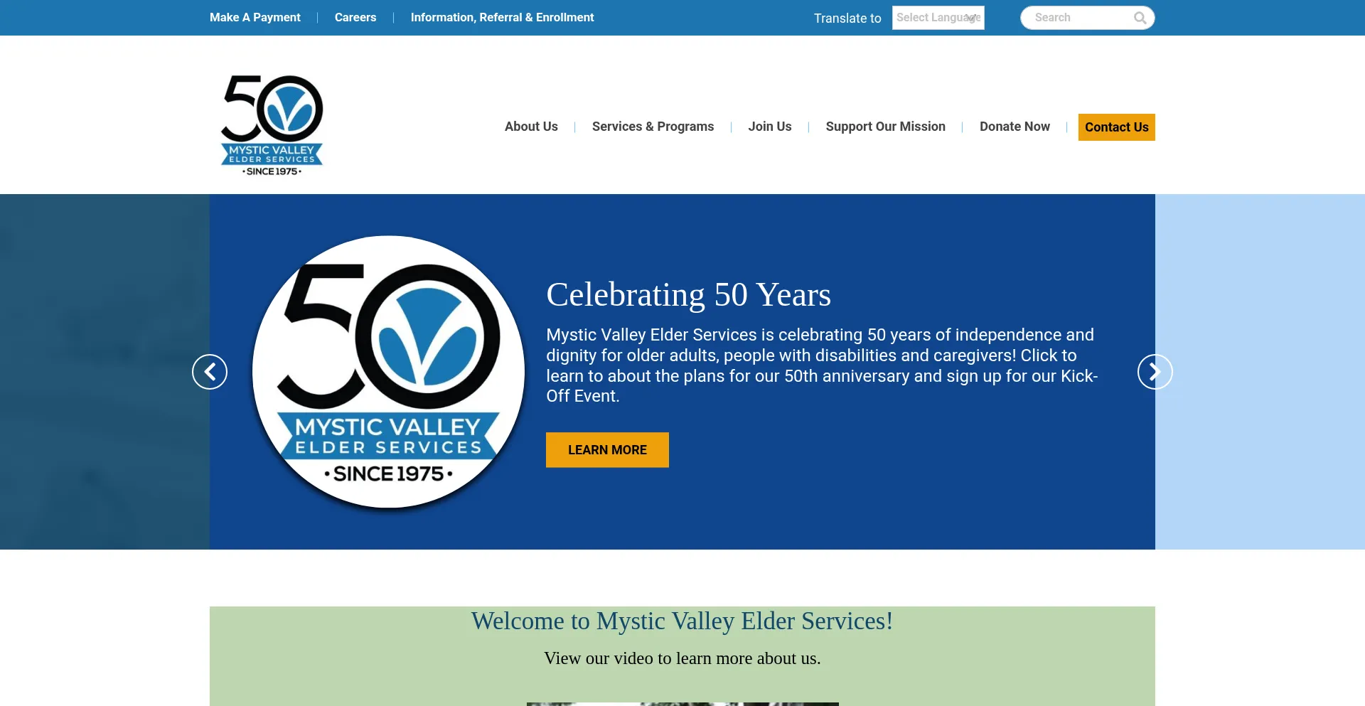Website screenshot of Mves.org