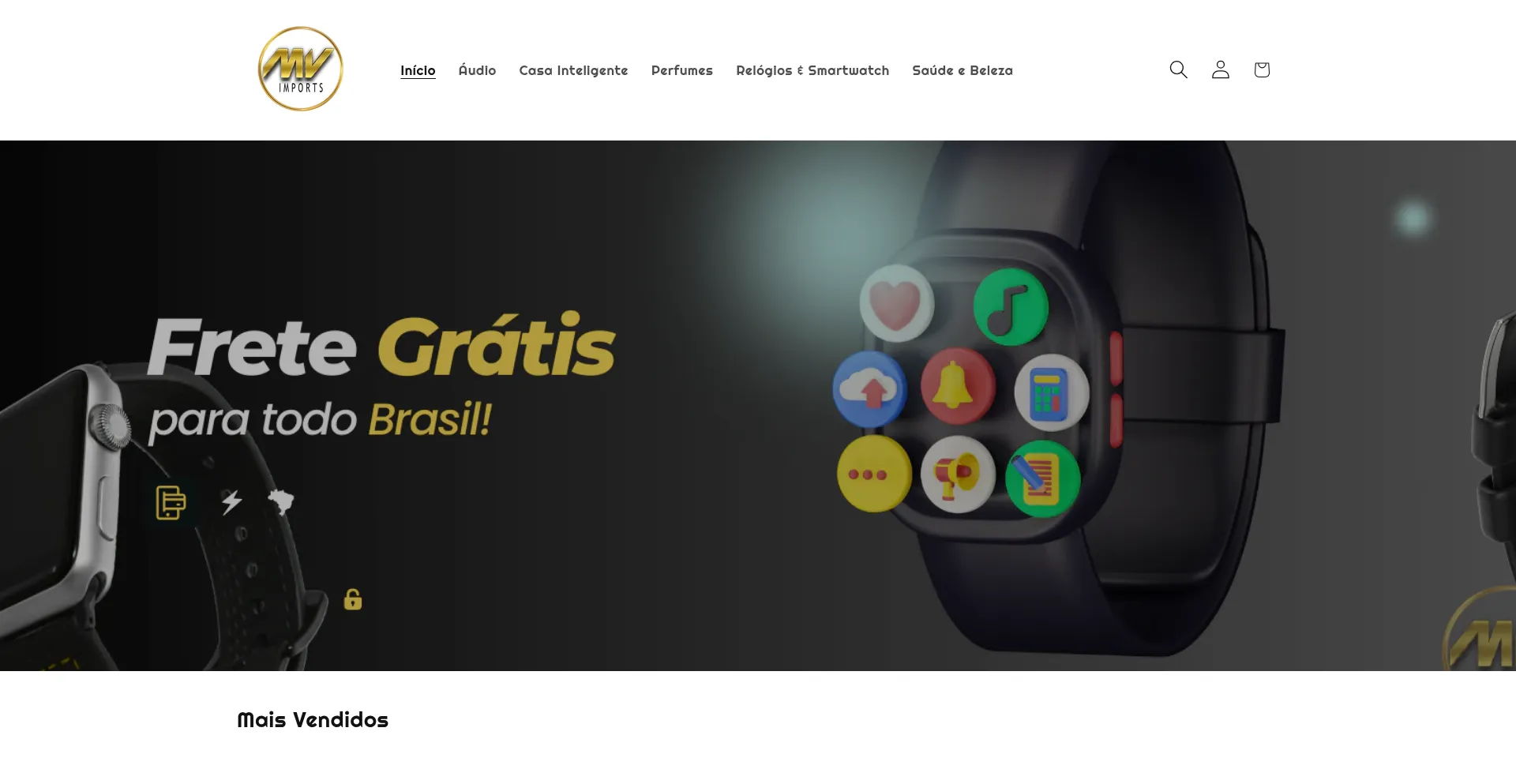 Website screenshot of Mvimportstore.com.br