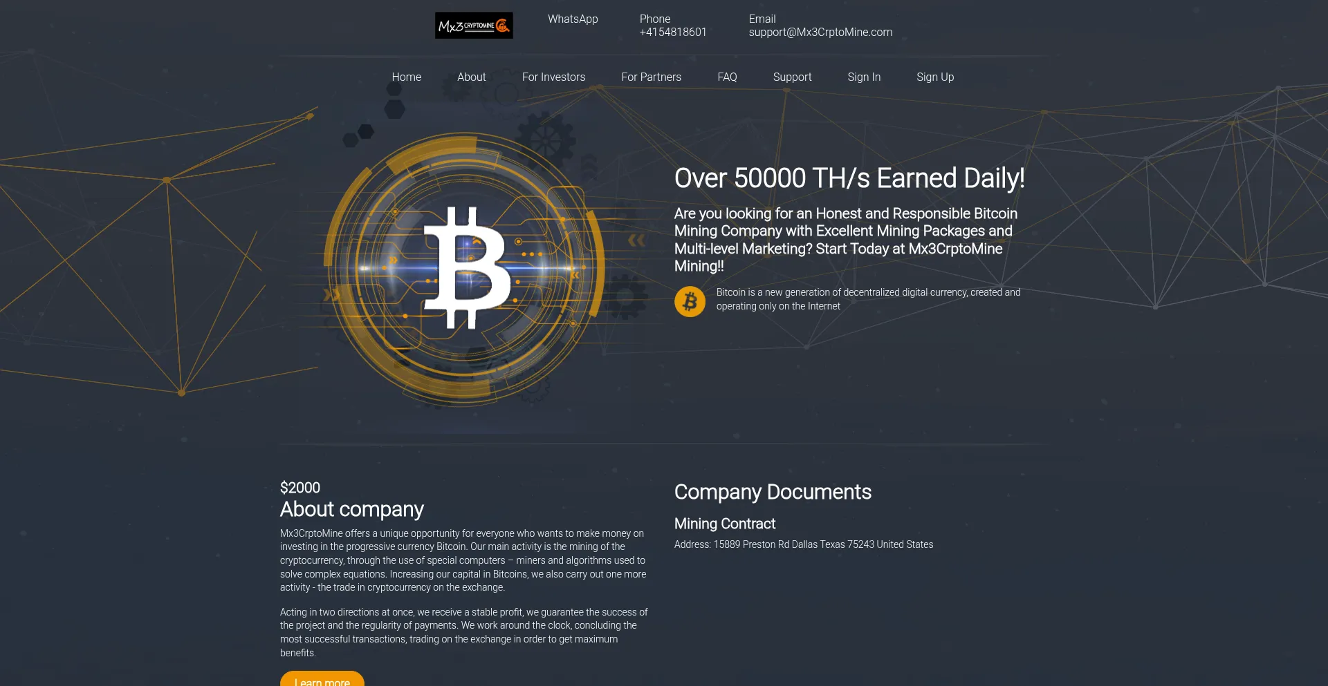 Website screenshot of Mx3-crptomine.com