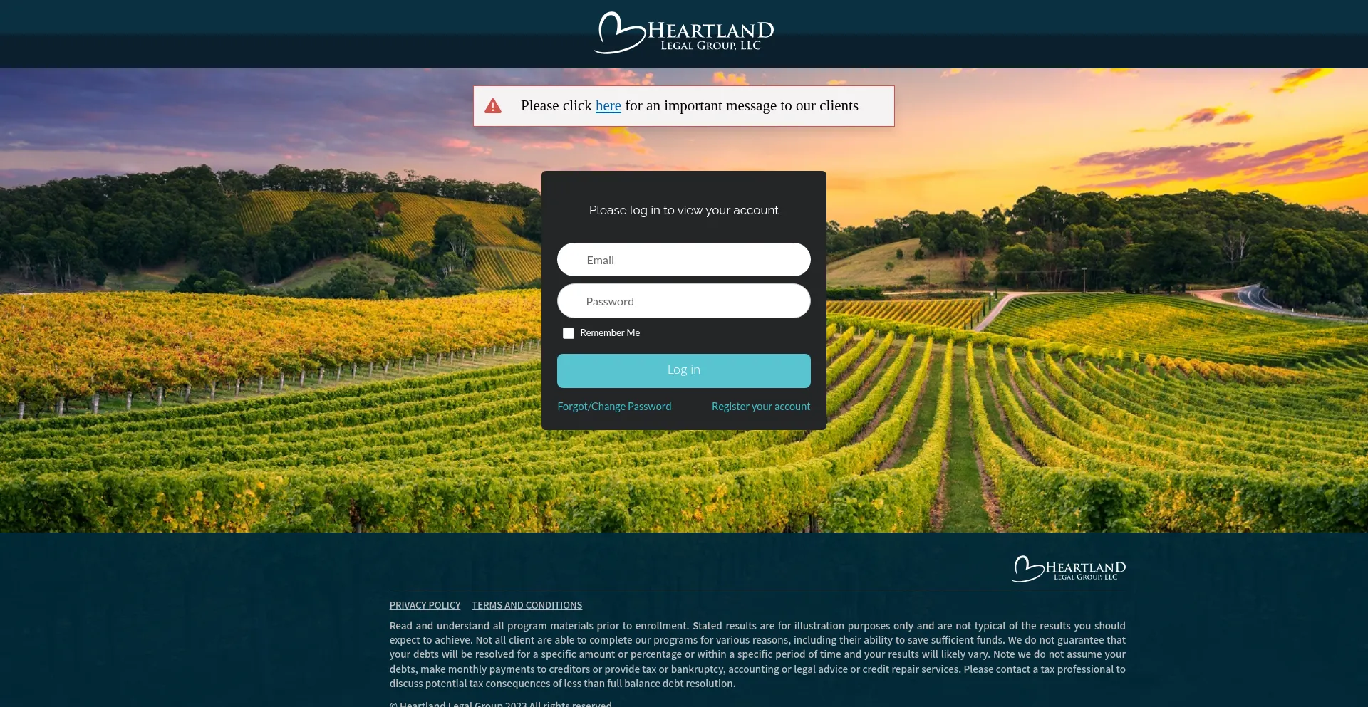 My.heartlandlegalgroup.com Screenshot