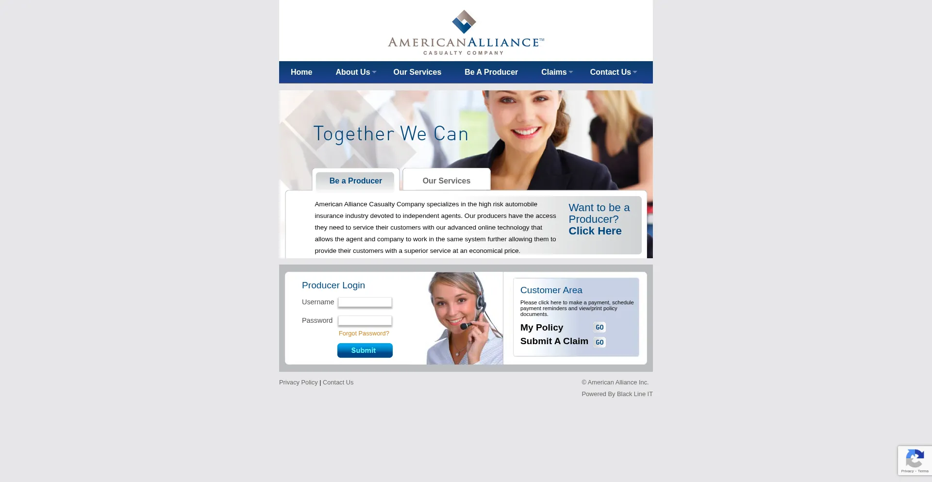 Website screenshot of Myamericanalliance.com