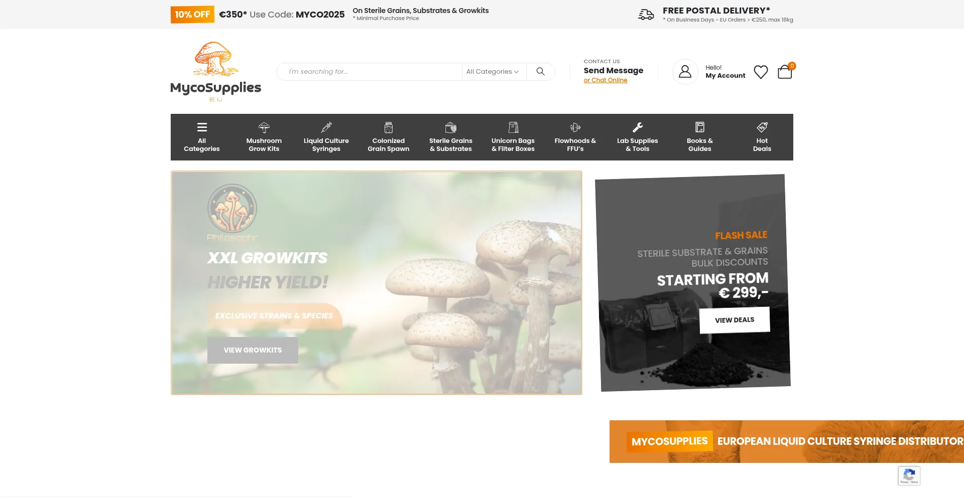Mycosupplies.eu Screenshot