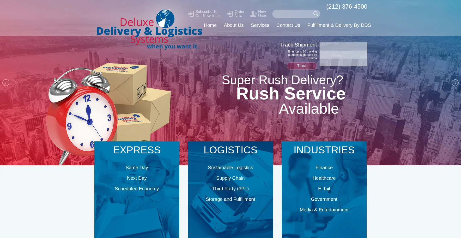 Website screenshot of Mydeluxedelivery.com