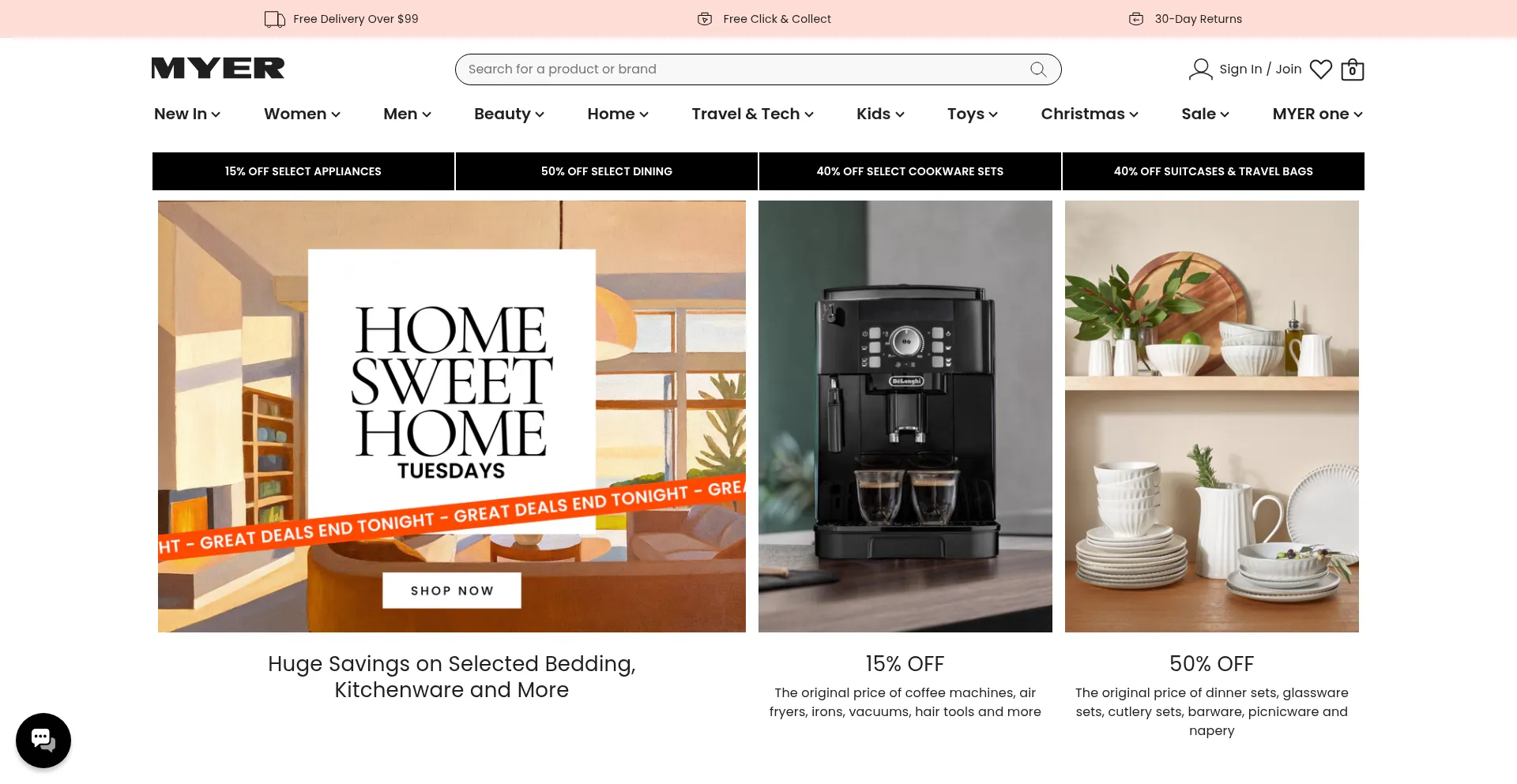 Myer.com Screenshot