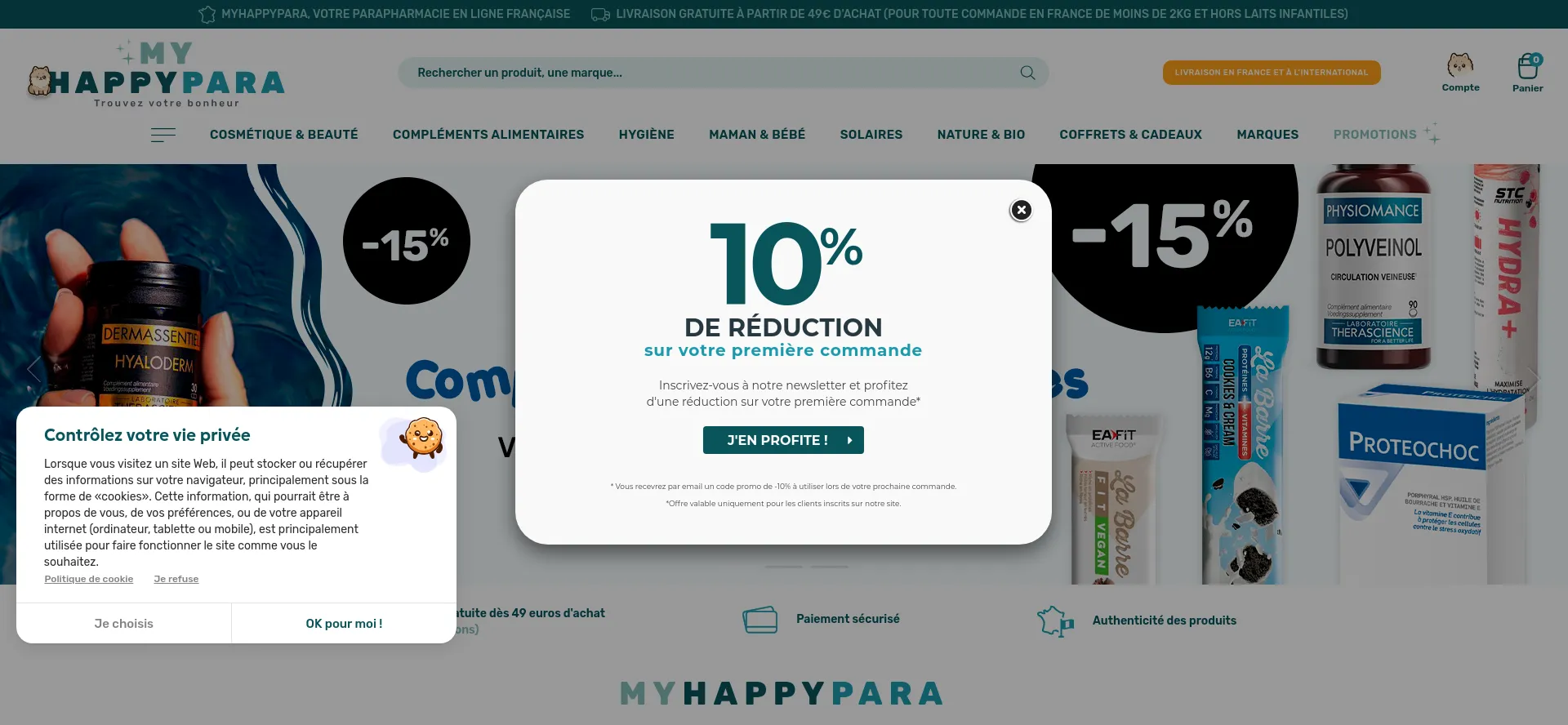Website screenshot of Myhappypara.com