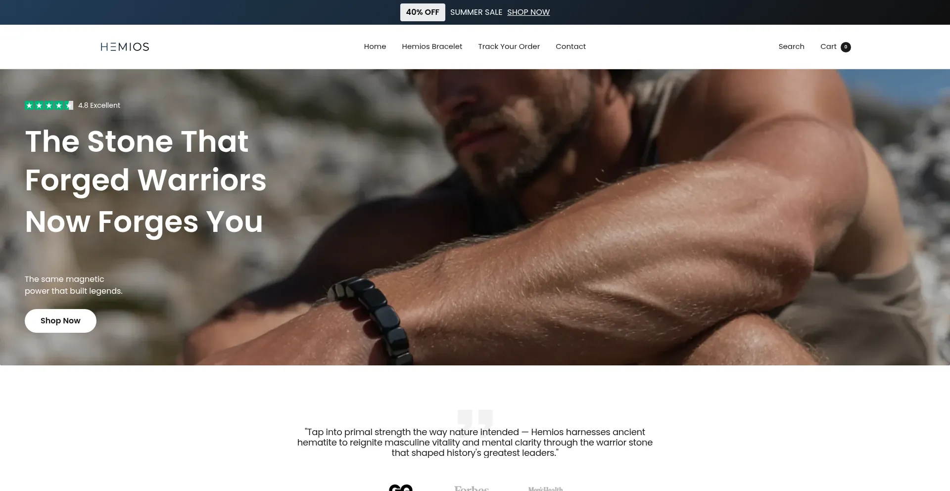 Website screenshot of Myhemios.com