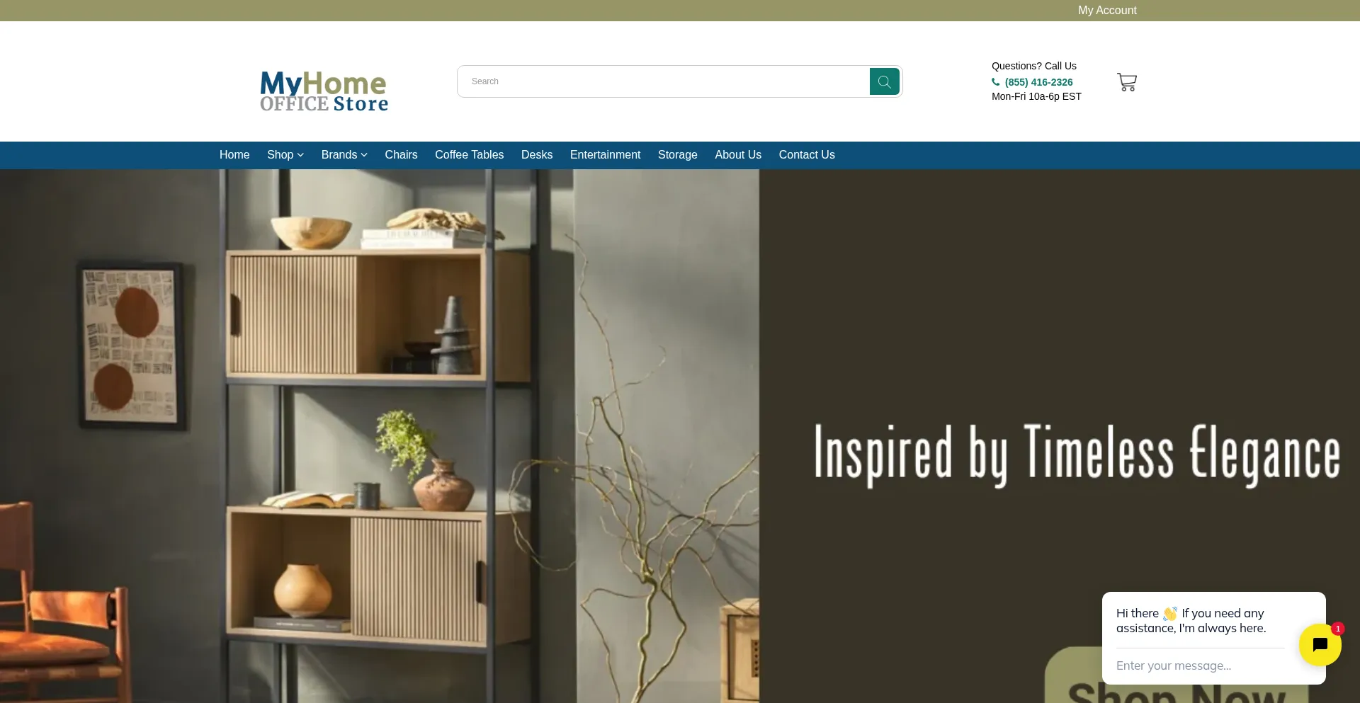 Website screenshot of Myhomeofficestore.com
