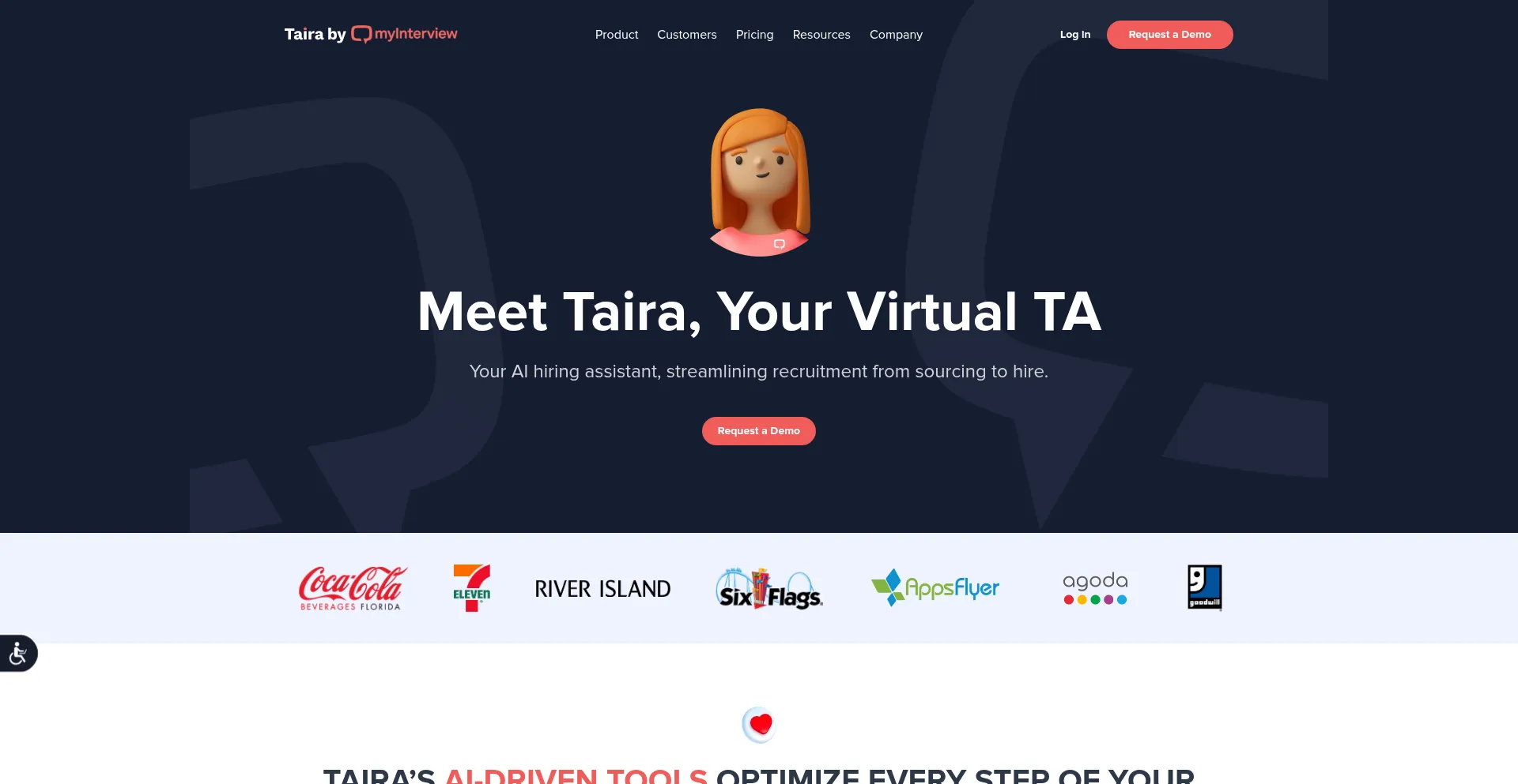 Website screenshot of Myinterview.com