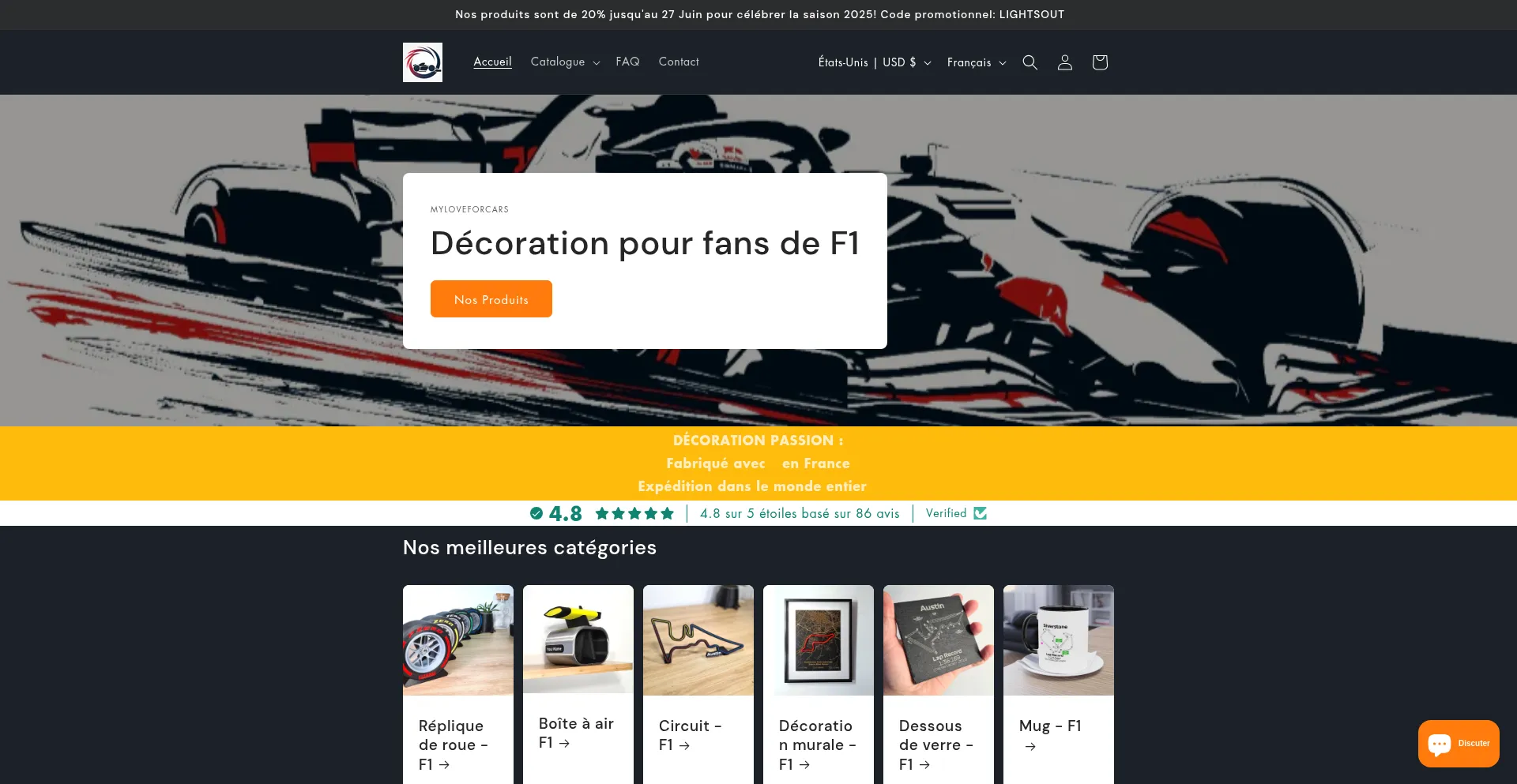 Website screenshot of Myloveforcars.com