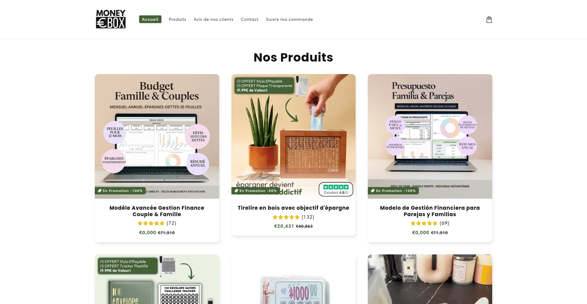 Website screenshot of Mymoneybox.fr