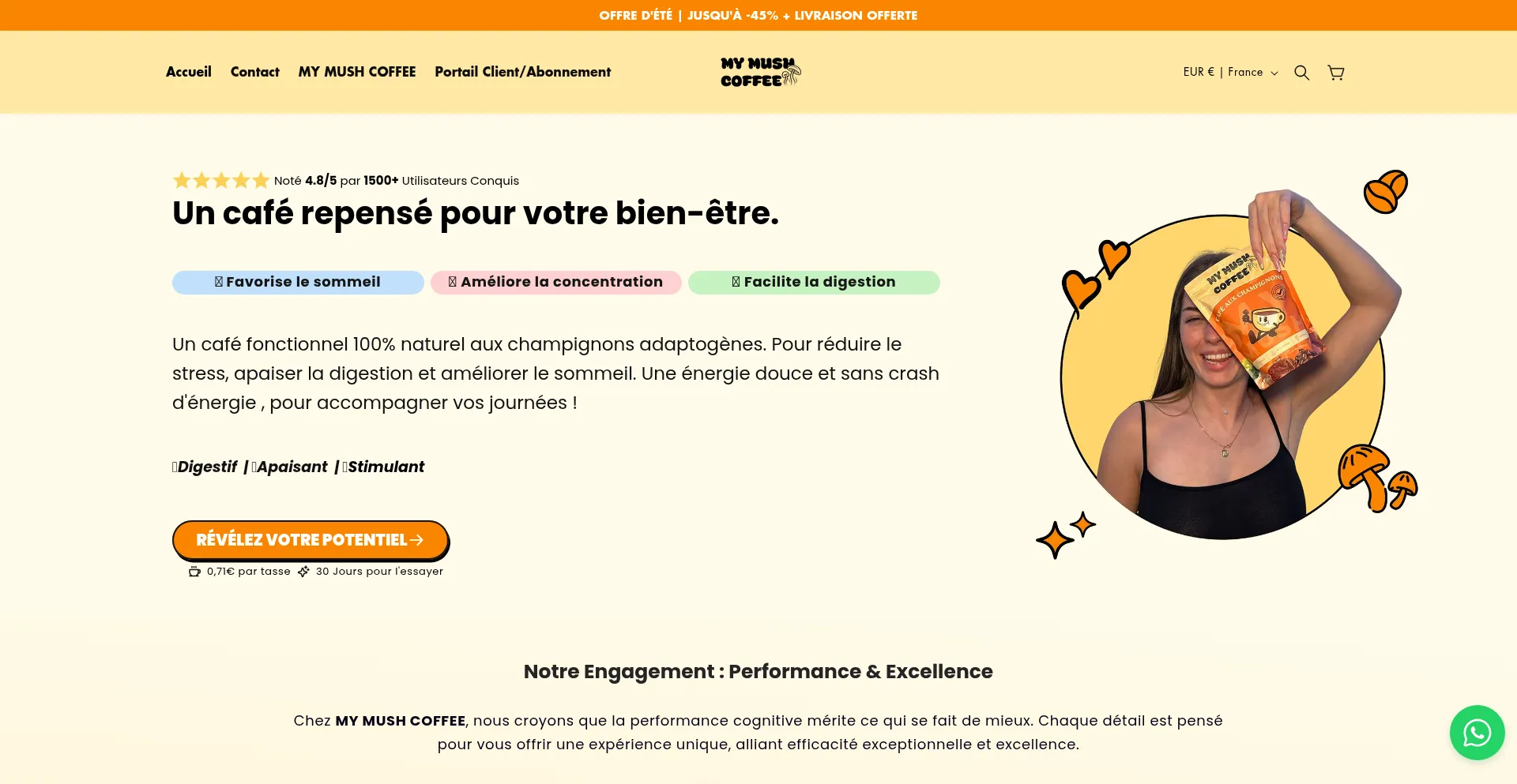 Website screenshot of Mymushcoffee.com