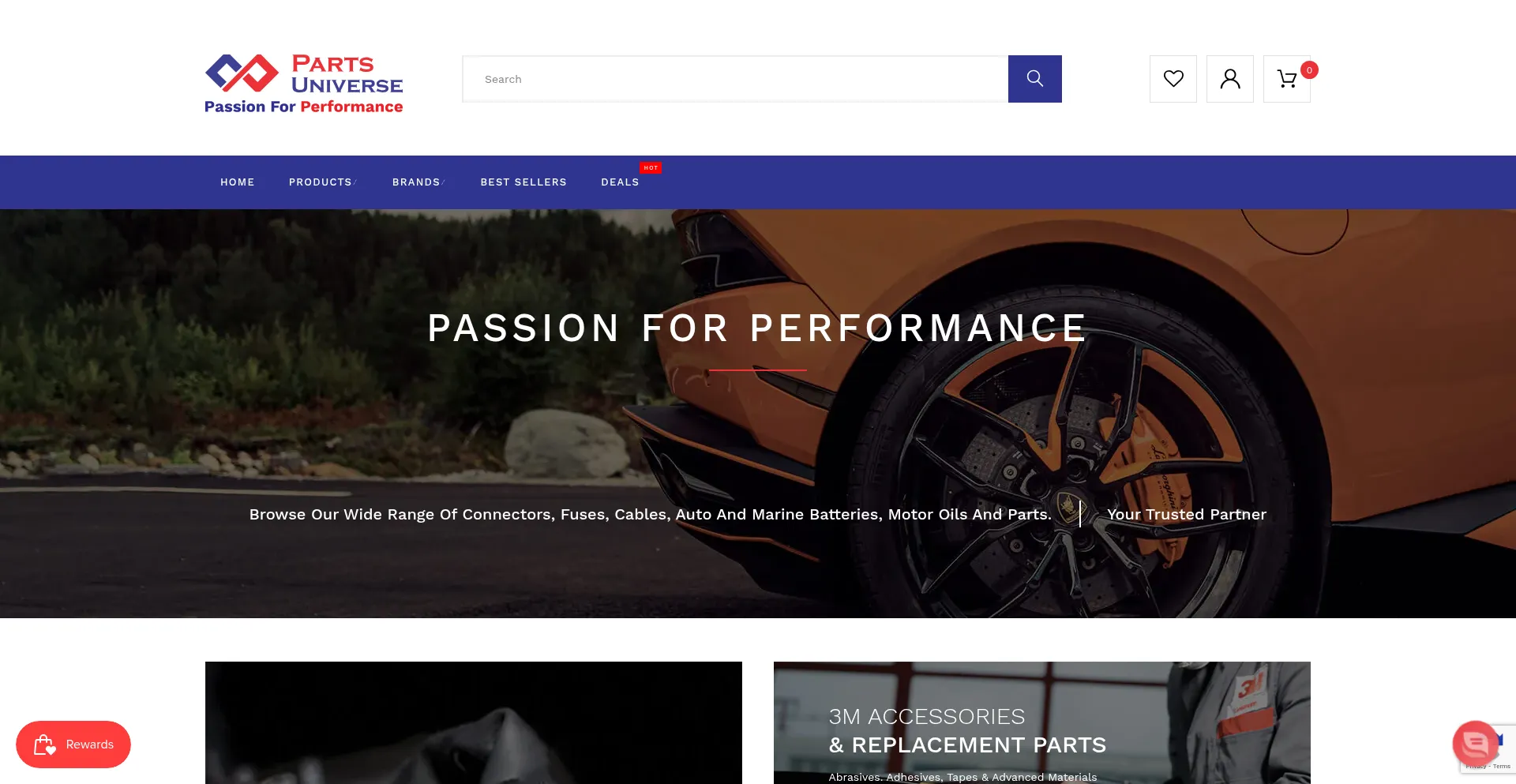 Website screenshot of Mypartsuniverse.com