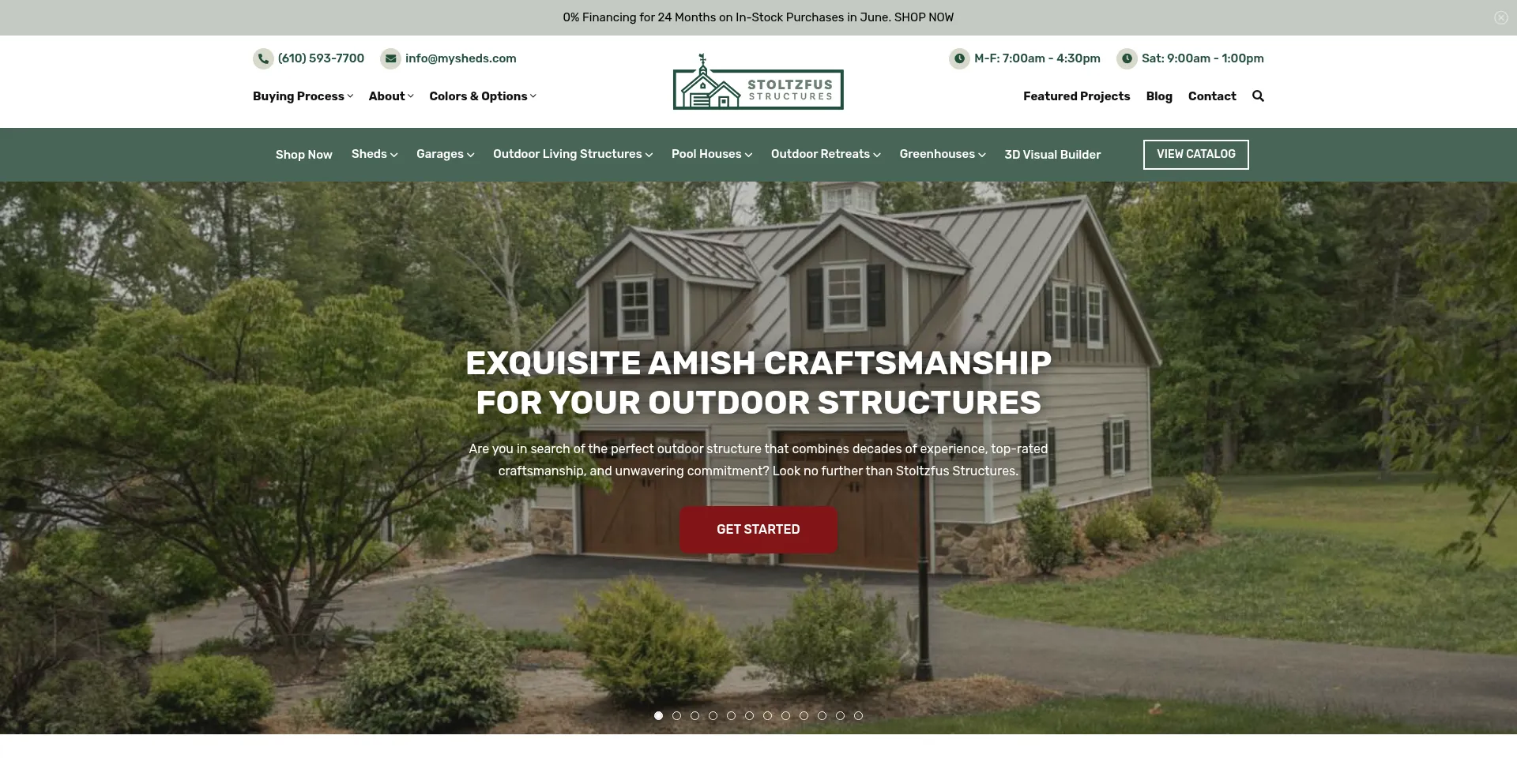 Website screenshot of Mysheds.com