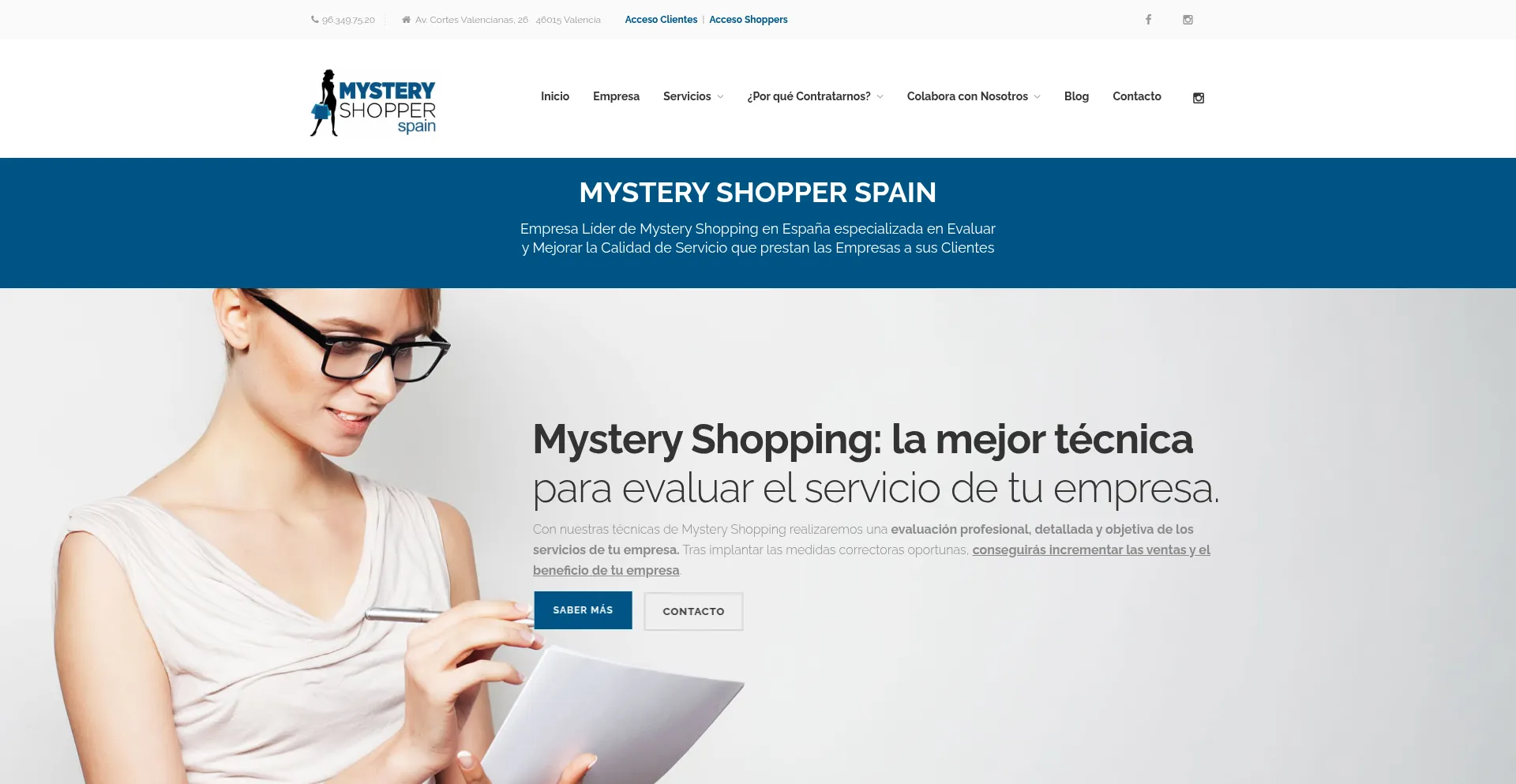 Website screenshot of Mysteryshopperspain.com