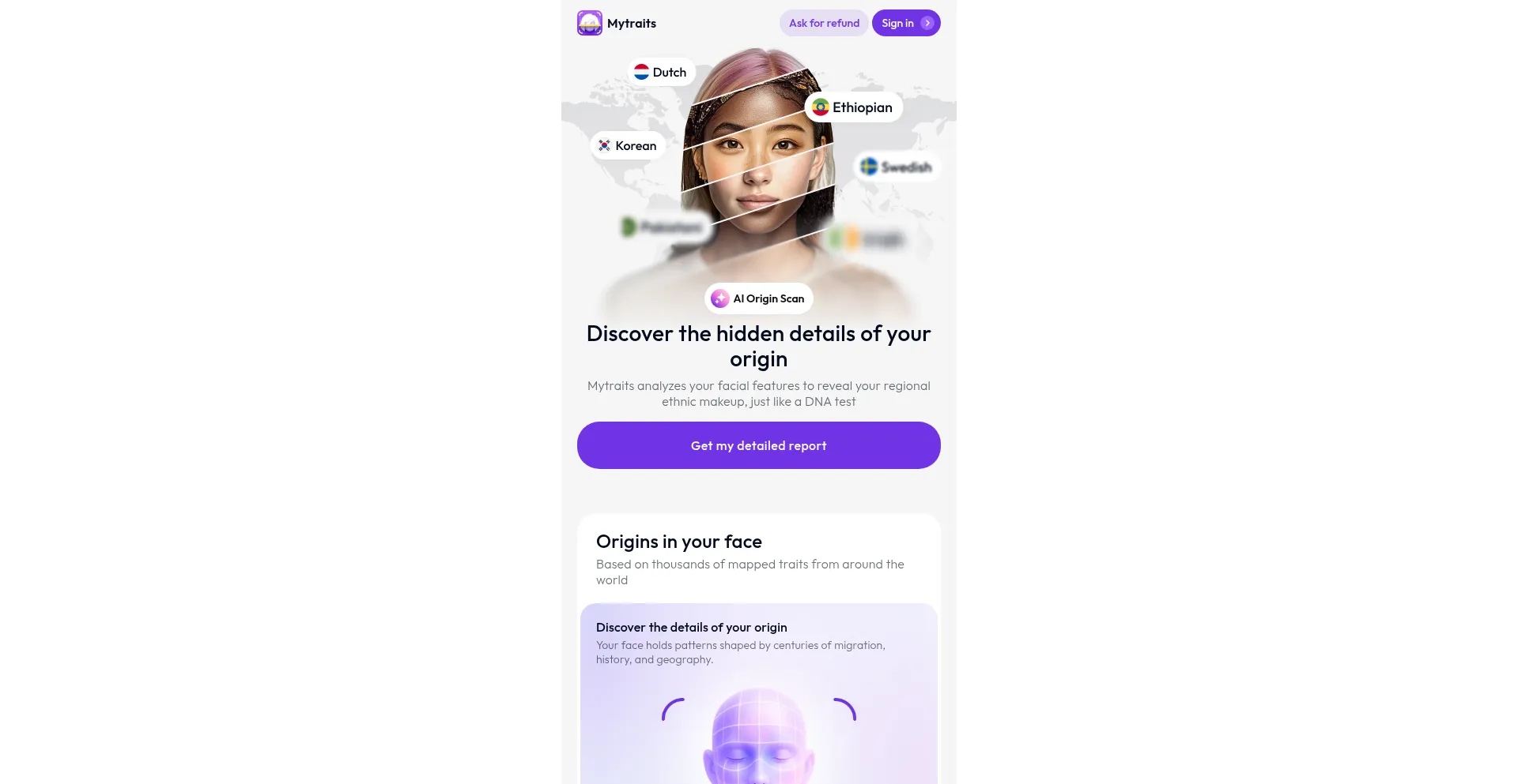 Mytraits.ai Screenshot