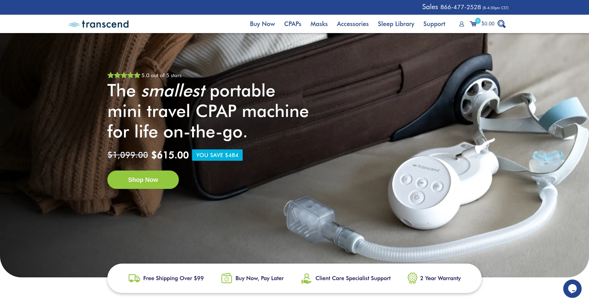 Website screenshot of Mytranscend.com