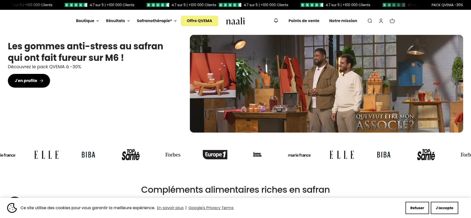 Website screenshot of Naali.fr